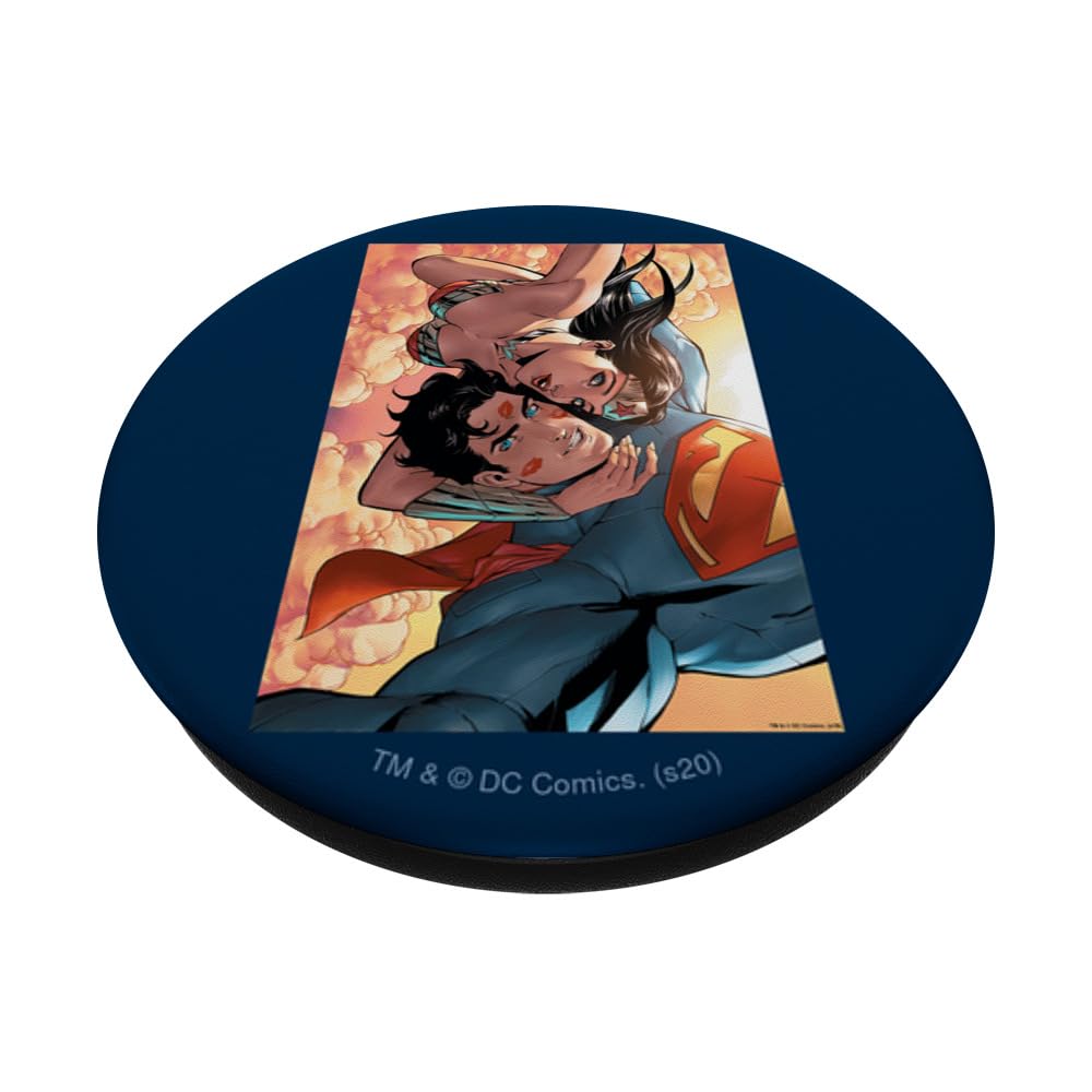Wonder Woman & Superman Flying Selfie PopSockets PopGrip - Swappable Phone Grip & Stand for Smartphones - Perfect for Selfies, Gaming, and Hands-Free Viewing