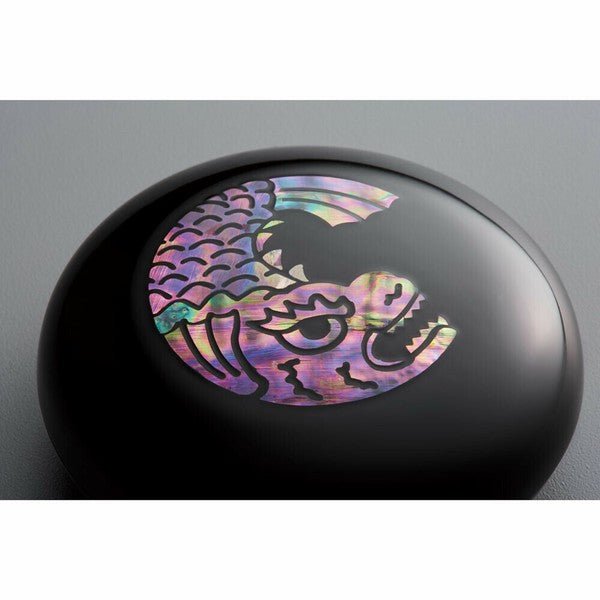 Premium Takaoka Lacquerware Raden Finish Shachihoko Emblem Seal Ink Pad - Shachihata Brand - Elegant Japanese Stationery for Official Documents, Artwork & Calligraphy