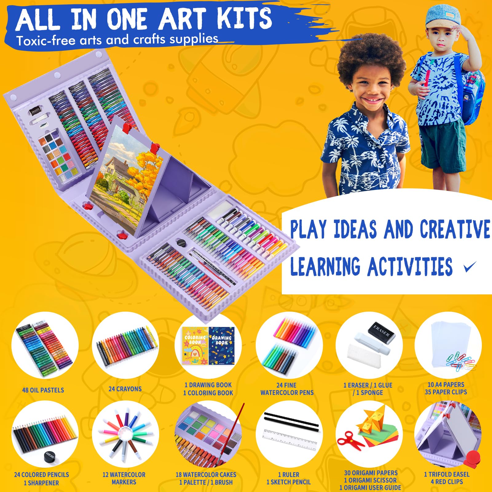 Premium Kids Watercolor Paint Set & Drawing Art Supplies - Complete Craft Kit for Beginners, Boys & Girls, Teens - Perfect Gift for Young Artists & Creative Projects at Home, School, or Studio