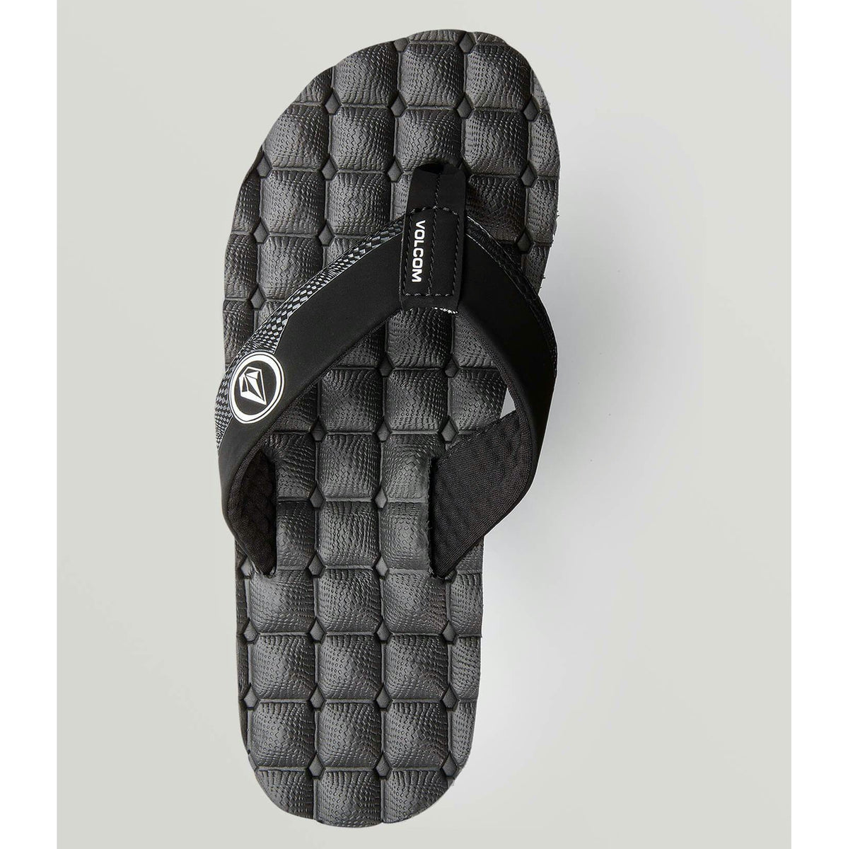 Volcom Recliner Sandals - Comfortable Flip Flops for Men & Women | Black & White Color | Perfect for Beach, Pool, and Summer Vacation