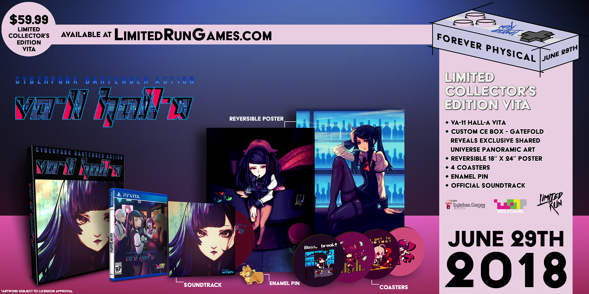 VA-11 HALL-A Collector's Edition for PlayStation Vita - Limited Run #160 - Retro Cyberpunk Bartending Game for Anime Fans & Collectors - Perfect for Gaming Displays & Nostalgic Playthroughs