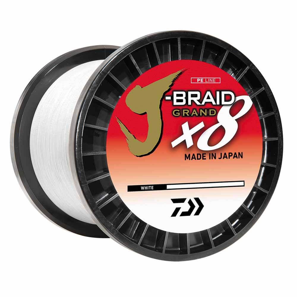 Daiwa J Braid Grand X8 White 300-Yard Braided Fishing Line - High Performance Saltwater & Freshwater Fishing