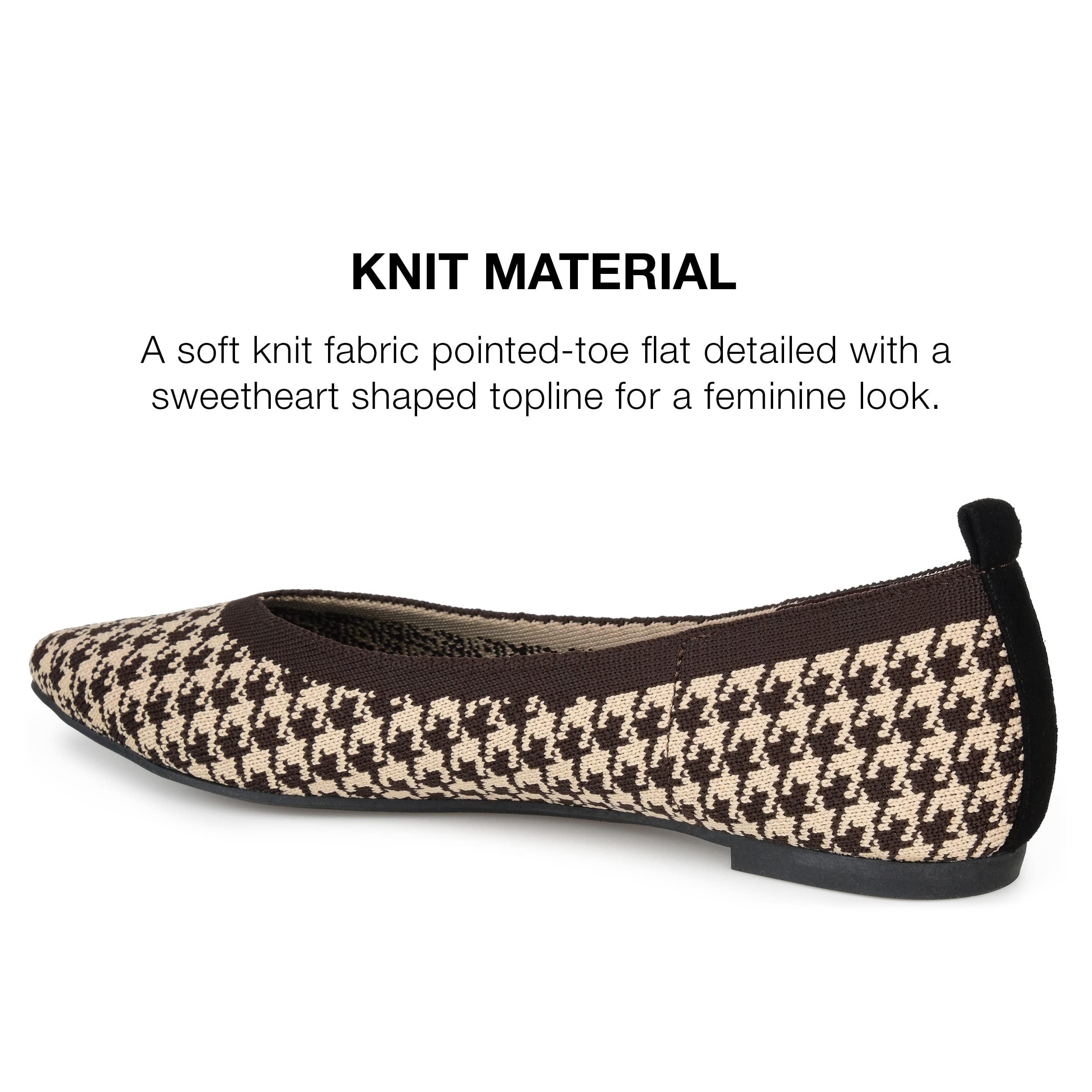 Journee Collection Women's Comfortable Ballet Flats - Lightweight Slip-On Shoes for Work, Travel & Everyday Wear