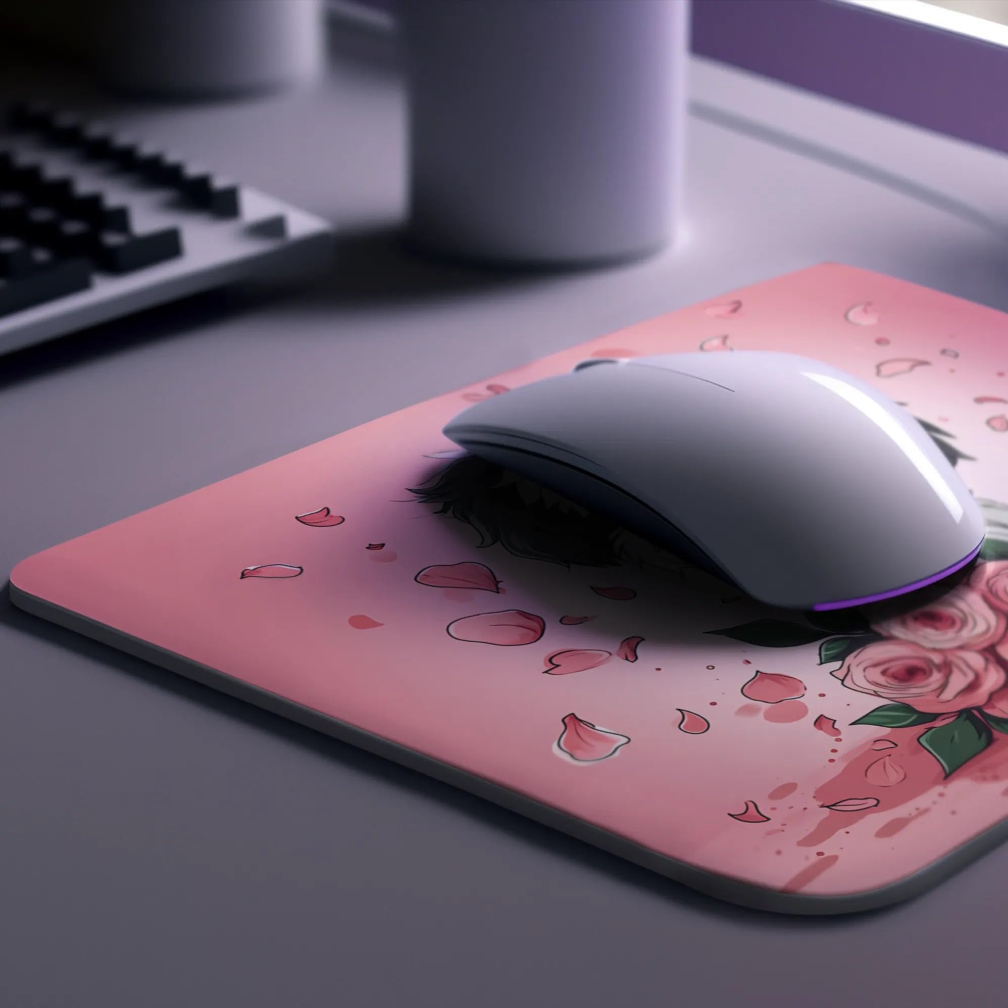 Havanese Dog with Flowers Mouse Pad - Non-Slip Rubber Desk Mat for Home Office, Gaming & Work - Perfect Gift for Dog Lovers (Computer & Laptop Accessory) - Ideal for Workstations, Gaming Setups & Home Offices
