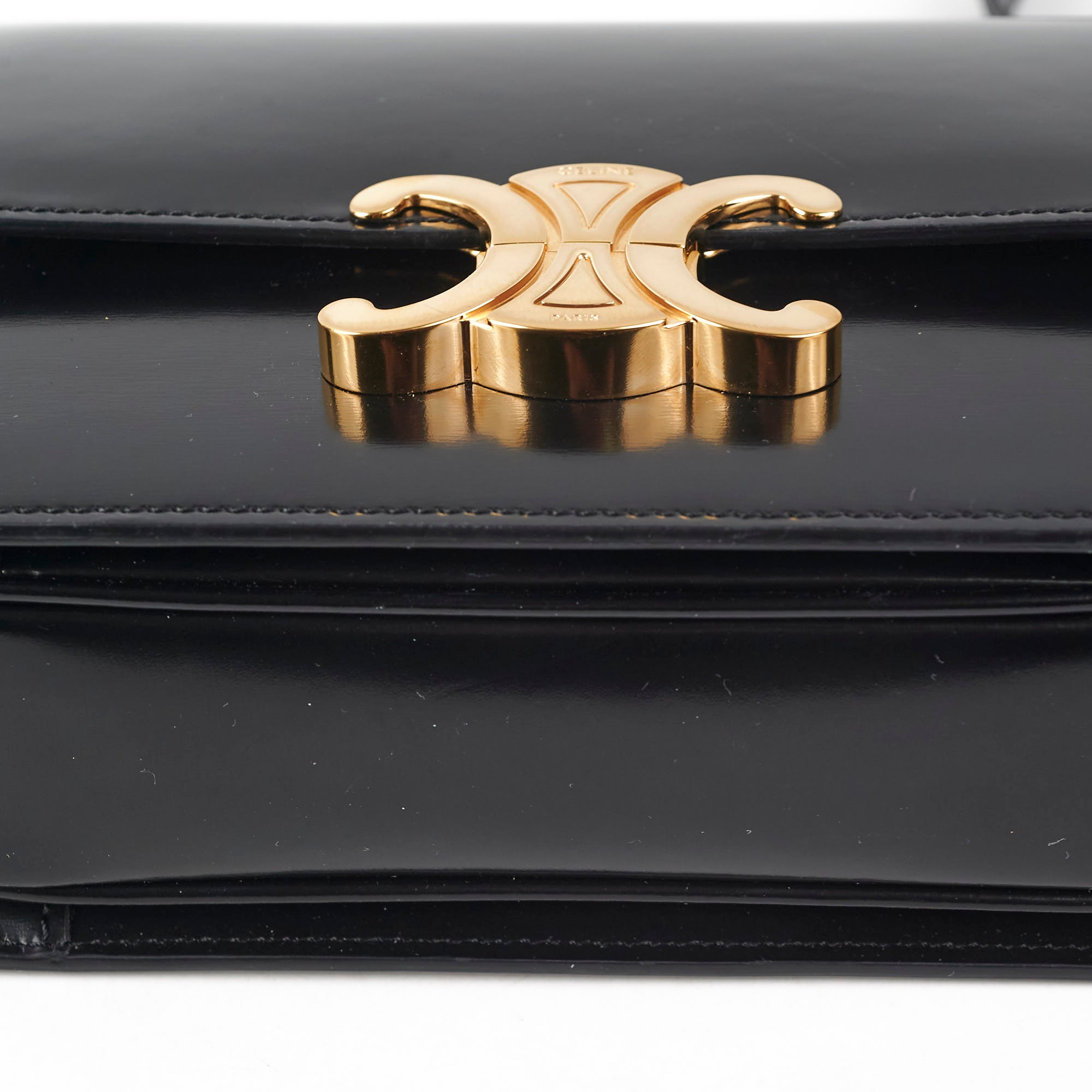 Celine Teen Triomphe Shoulder Bag in Black | Genuine Leather Crossbody Purse for Women | Perfect for Date Night, Office & Everyday Use
