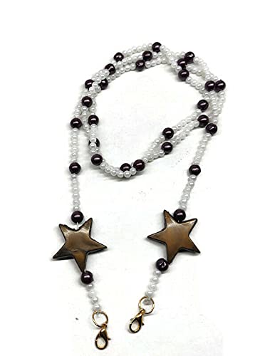 White & Brown Face Mask Chain with Adjustable Lanyard - Eyeglass Holder for Glasses & Masks - Perfect for Work, Travel & Daily Use by Ragini Creations