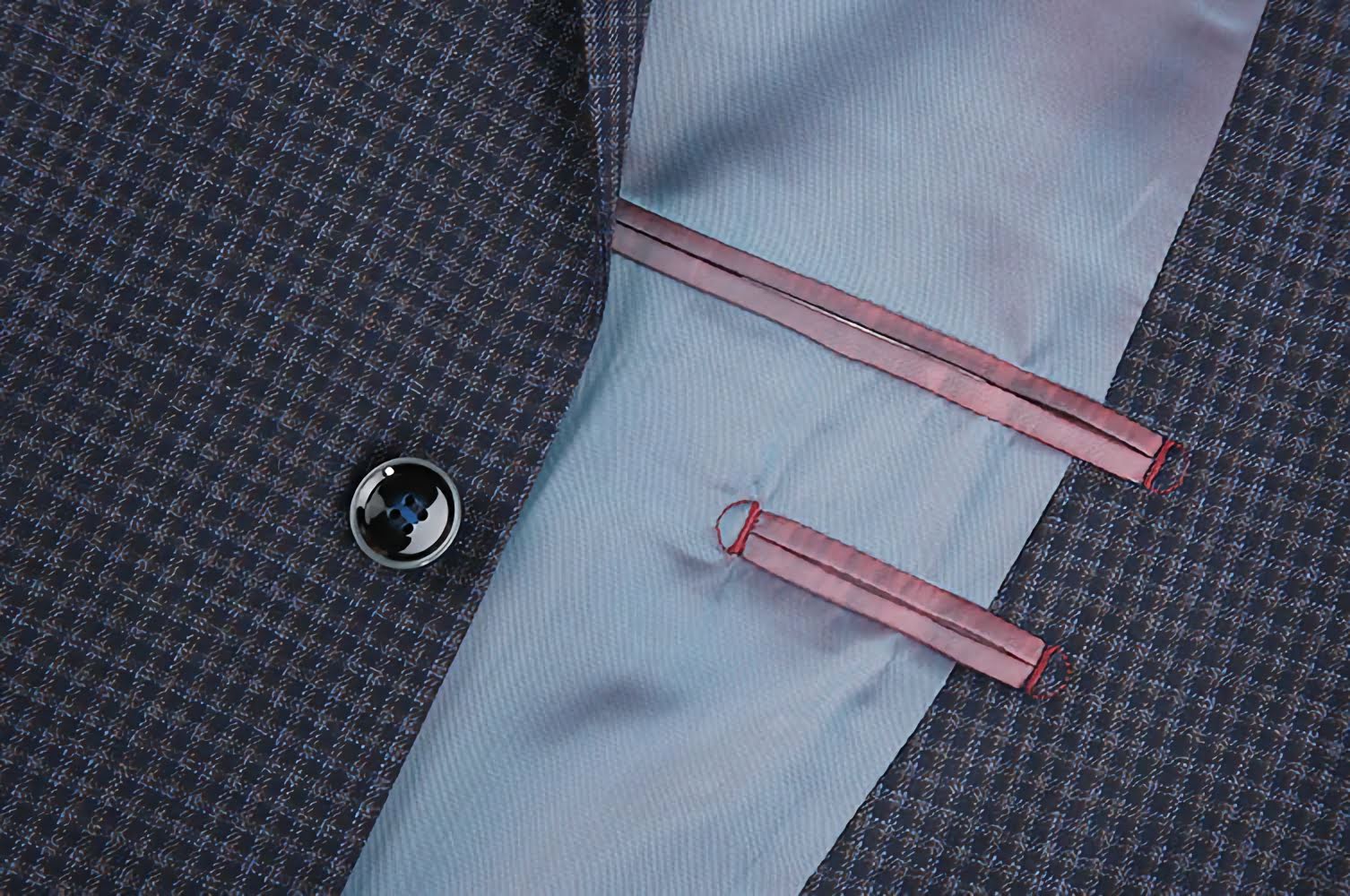 100% Wool Regular Fit 2-Button Navy Mini Check Blazer for Men - Perfect for Business Meetings, Office Wear & Formal Occasions