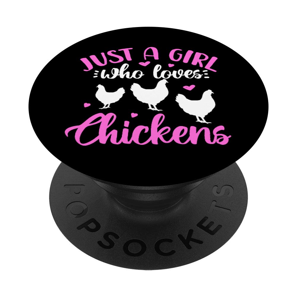 Funny Chicken Lover Gift - Just a Girl Who Loves Chickens Hen PopSockets Swappable Phone Grip for iPhone & Android | Cute Poultry-Themed Accessory for Farmers, Animal Lovers & Country Life