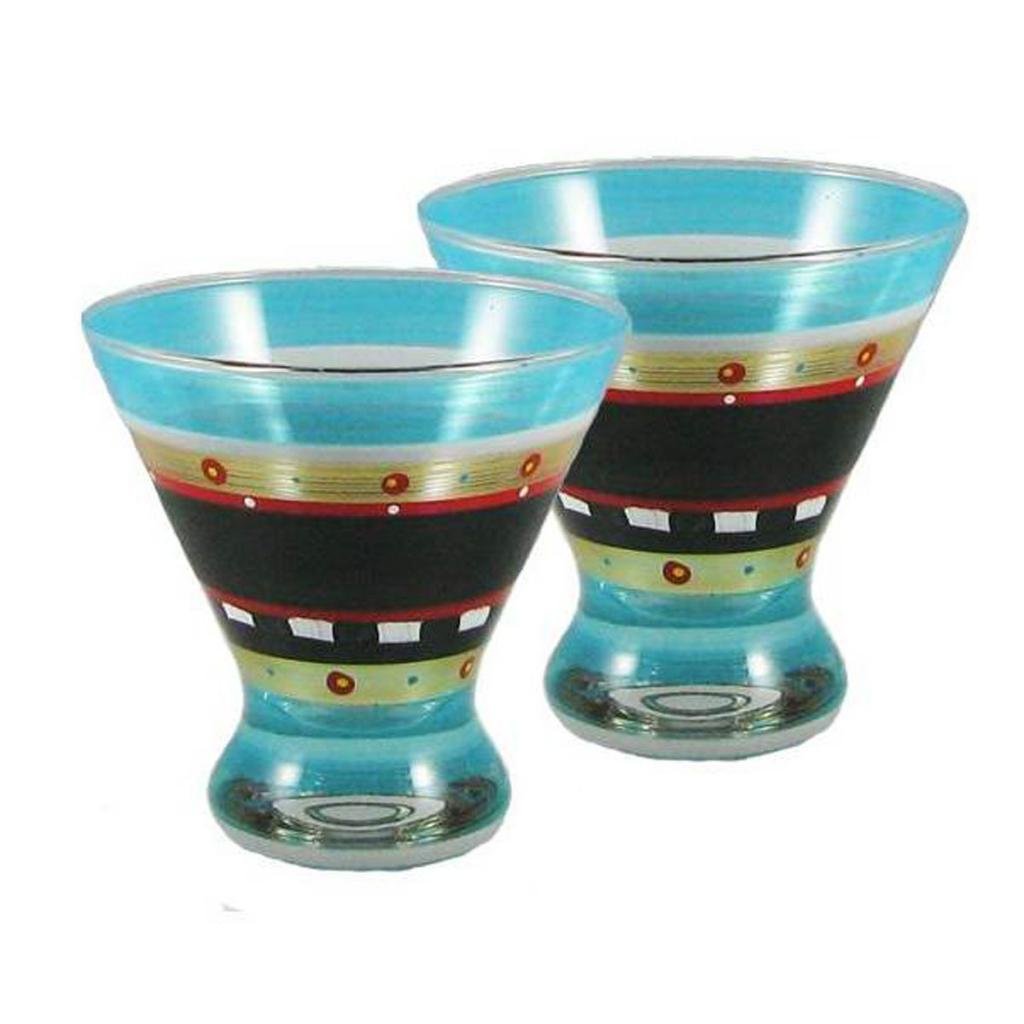 Hand Painted Cosmos Glasses Set of 2 - Moroccan Mosaic Chalk Collection - Artistic Glassware by USA Artists - Unique Decorative Drinking Glasses with Chalkboard Surface - Perfect for Home Decor, Dinner Parties & Personalized Gifts