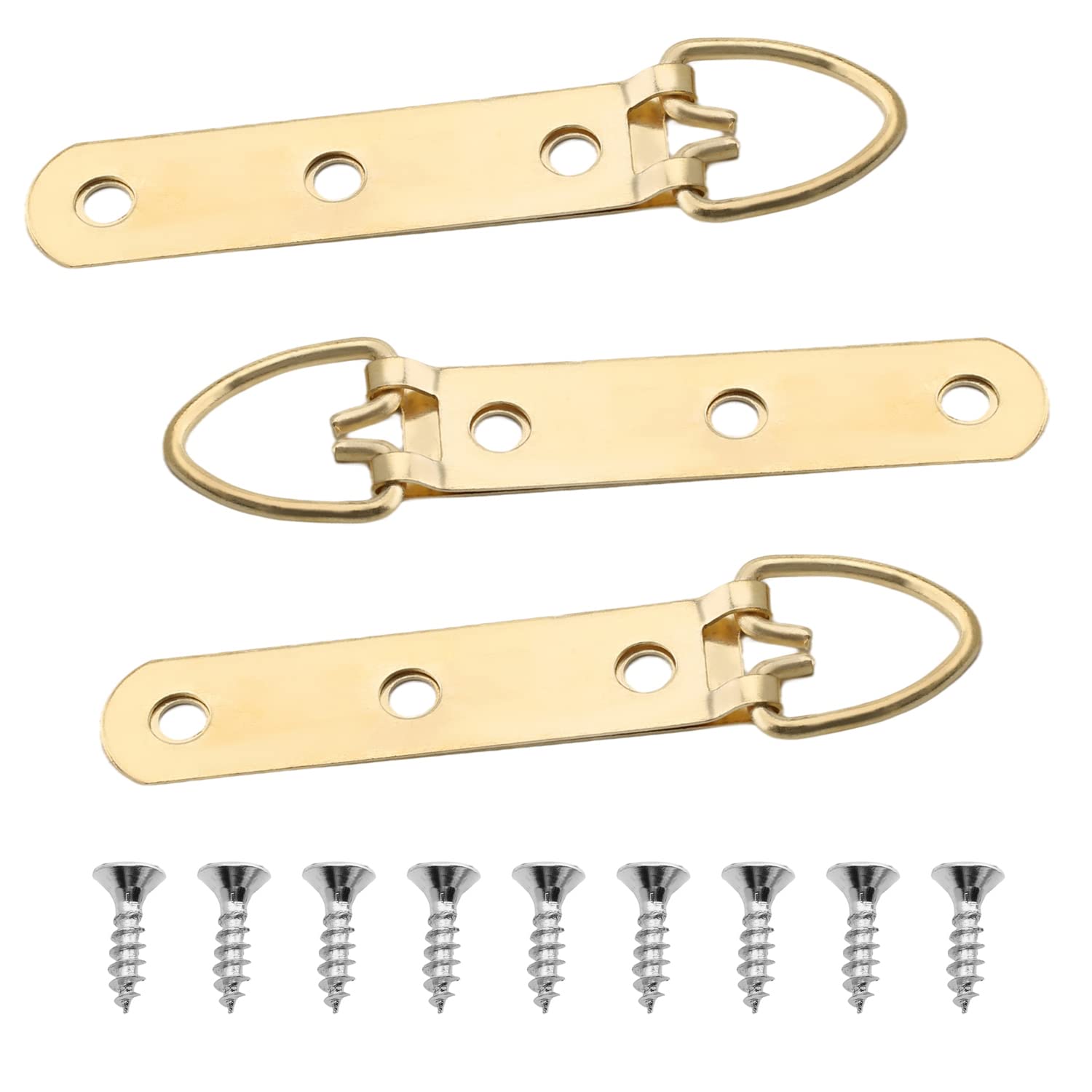 Gold Tone Ring Picture Frame Buckle Kit (50PCS) for Home & Photo Hanging Decor