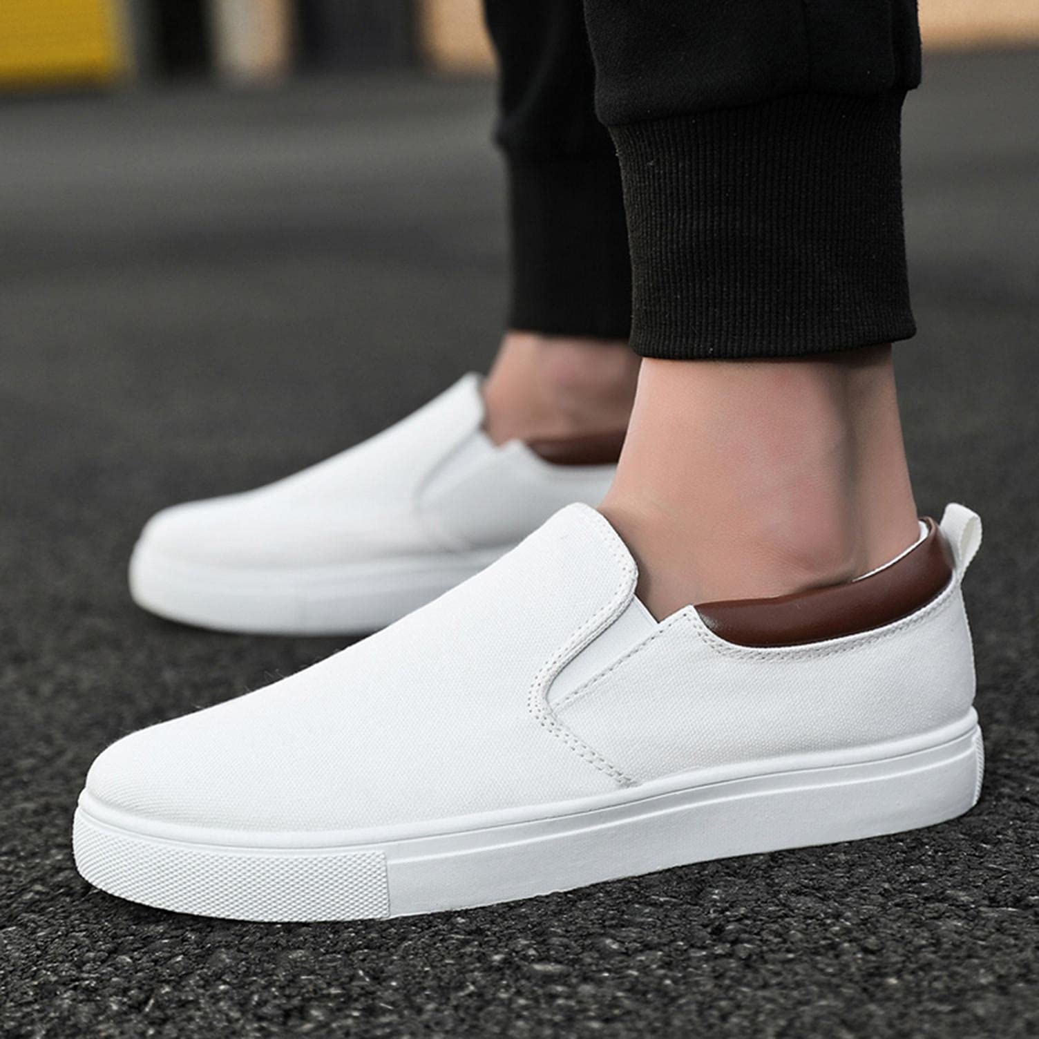 Hbeylia Slip-On Loafers for Men & Women - Breathable Canvas Casual Sneakers | Low-Cut Unisex Walking Shoes for Driving, Outdoor Sports & Daily Wear