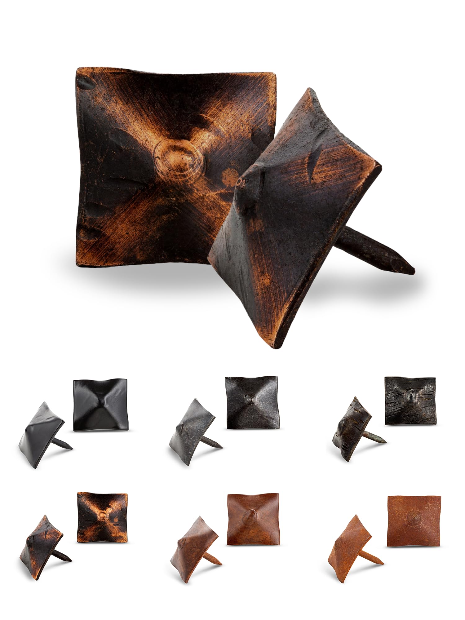 50 Pack 1 Inch Small Square Head Clavos Decorative Nails - Oil Rubbed Bronze Finish - Rustic Square Fasteners for Farmhouse Shutters, Faux Wood Beams, Barn Doors & Gates - Ornamental Wood Accent Nails - Perfect for DIY Home Decor, Furniture Restoration & Rustic Interior Design Projects