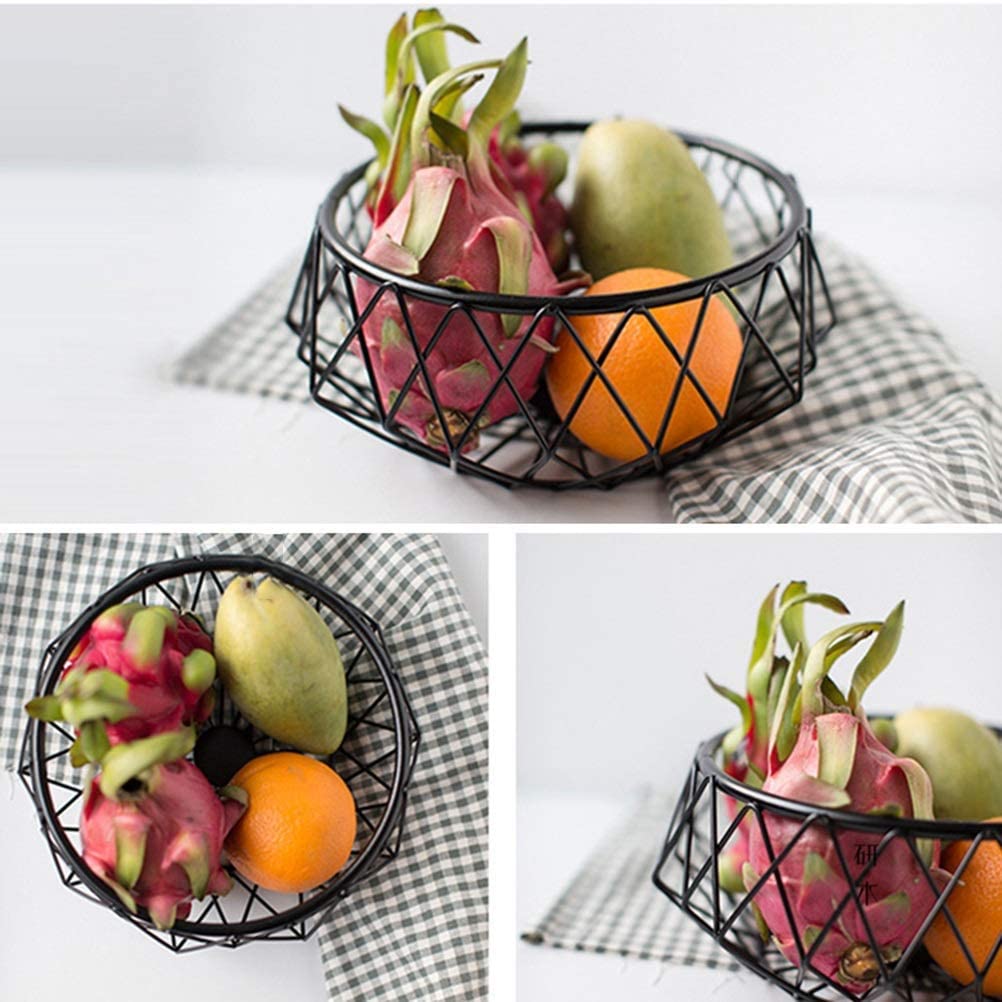 DYPXG White Metal Vegetable Bowl Basket Rack Storage Stand Holder - Bread & Fruit Basket for Kitchen Counter, Dining Table, Living Room Display - Perfect for Organizing Fruits, Vegetables, and Bread in Modern Homes