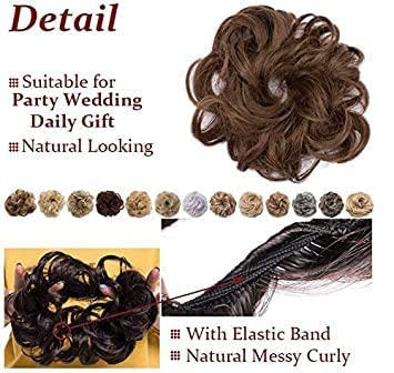 KYNA Set of 2 Ruffle Juda Hair Extensions - Synthetic Hair Frill Accessories for Women & Girls (Black) - Perfect for Parties, Weddings & Cosplay