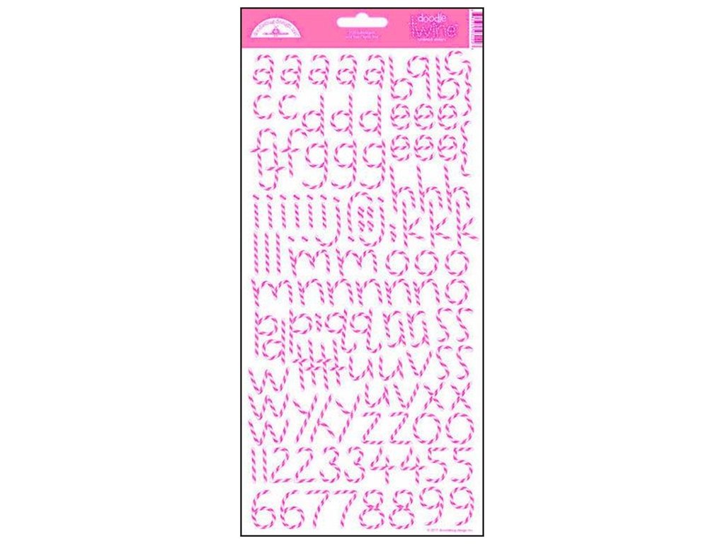 Doodlebug Design Alphabet Cardstock Stickers - Colorful Doodle Twine Bubblegum - Perfect for Scrapbooking, Card Making & DIY Crafts