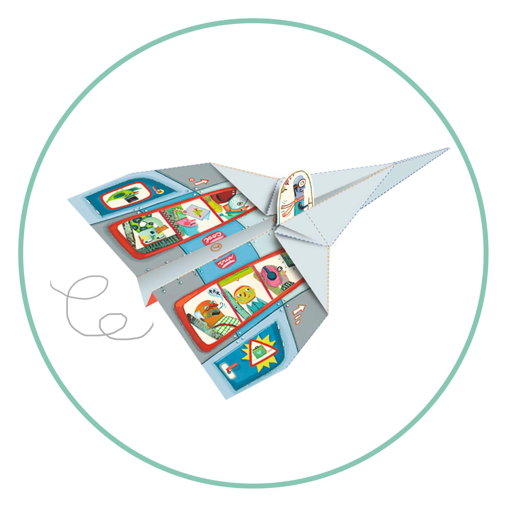 DJECO Planes Origami Paper Craft Kit – Level 3 for Kids & Adults | Creative DIY Airplane Folding Paper Art | Perfect for Classroom, Birthday Party & Family Crafting Activities