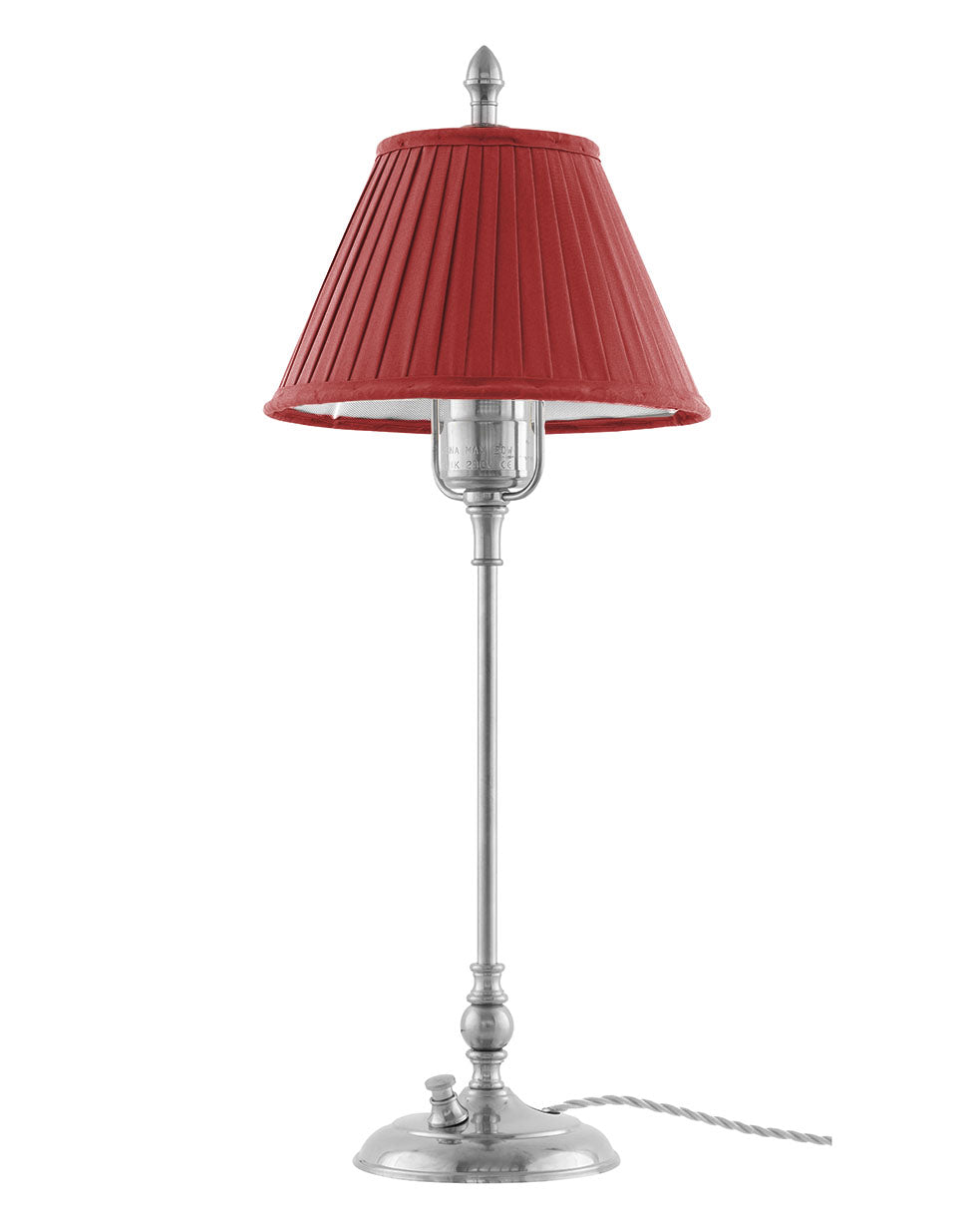 Ankarcrona 50cm Red Nickel-Plated Table Lamp - Vintage Desk Light for Living Room, Bedroom & Office Decor