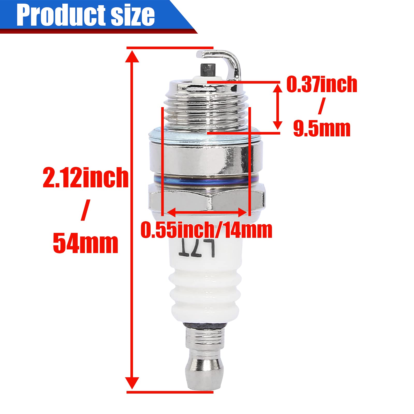 Yingshop Pack of 10 L7T Spark Plugs - Compatible with 33cc 43cc 47cc 49cc 2-Stroke Engines - Fits Mini Pocket Bikes, ATVs, Quads, Scooters, Trimmers, Blowers, Chainsaws, Brushcutters, Lawnmowers - Works with Husqvarna, Kawasaki, Echo, Stihl - Ideal for Outdoor Power Equipment Maintenance & Small Engine Repair