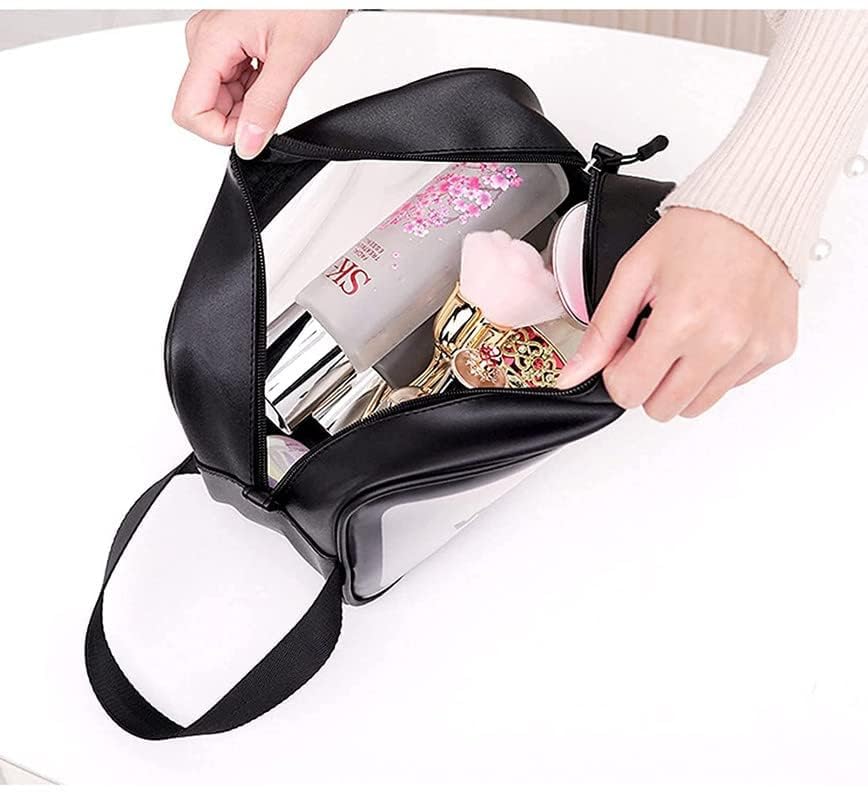 Waterproof PVC Travel Toiletries Bag - Clear Cosmetic Makeup Organizer Pouch for Women | Portable Shower & Wash Bag for Gym, Camping, Air Travel & Vacation Essentials