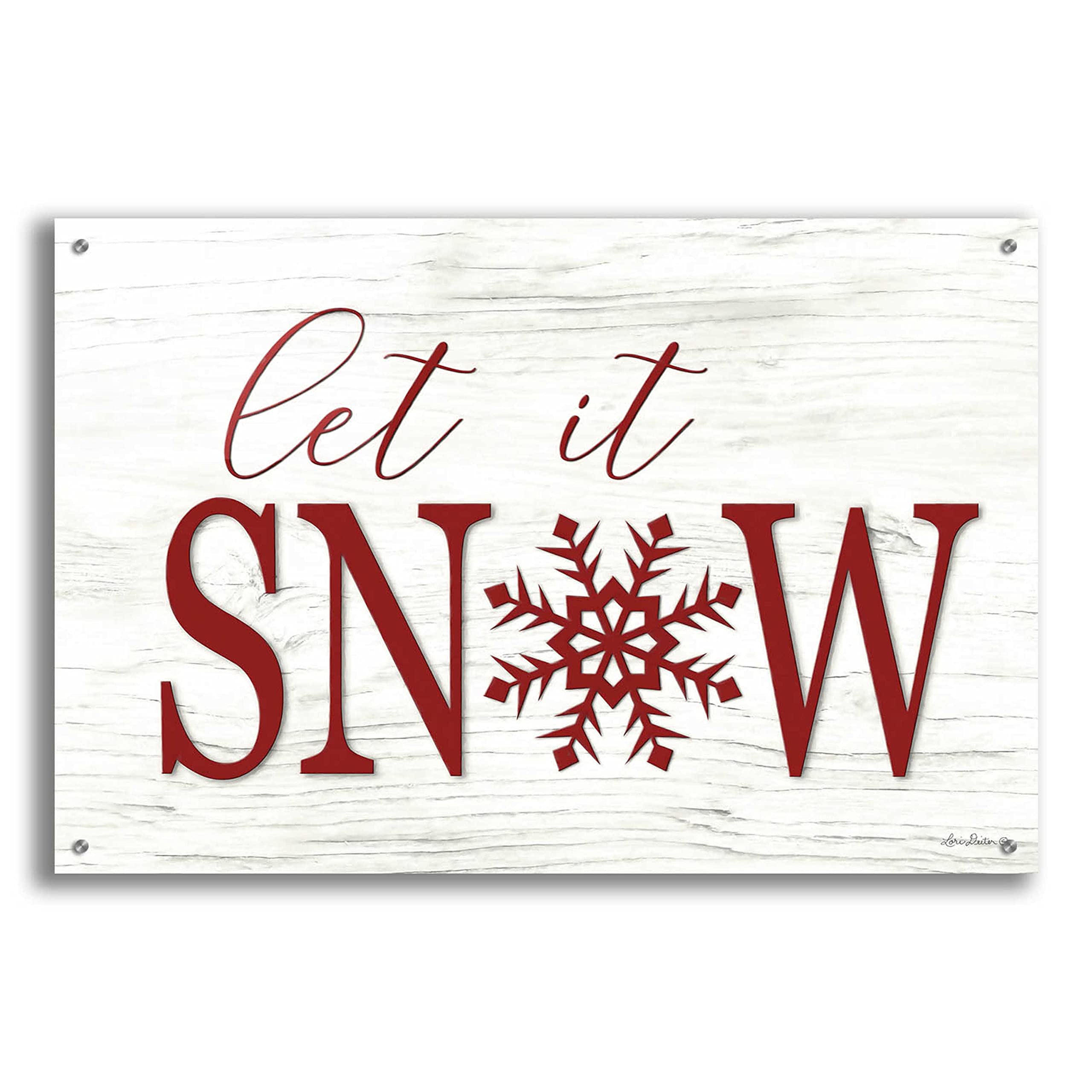 Let It Snow 2 by Lori Deiter - 36x24 Inch Acrylic Glass Wall Art Decor - Winter Landscape Painting for Living Room, Bedroom & Office