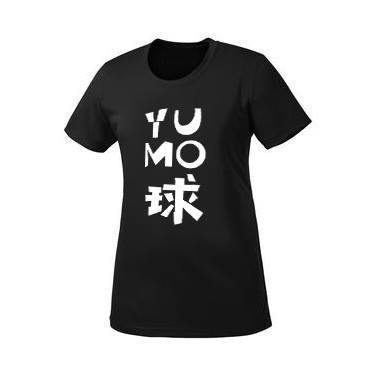 YUMO Creative Badminton Dri-Fit T-Shirt for Women - Moisture Wicking & Breathable Activewear - Perfect for Tennis, Gym & Casual Wear [Black]