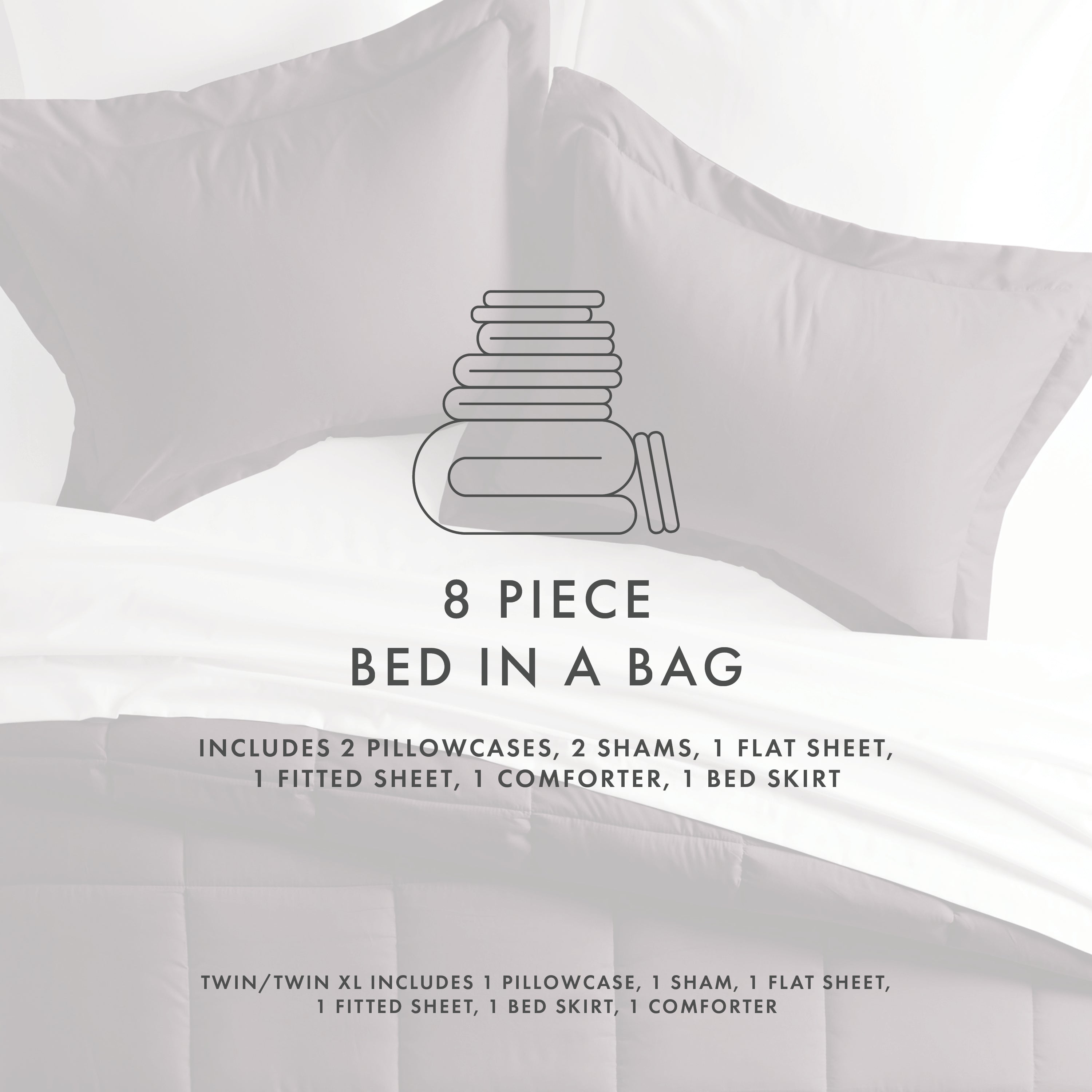 8-Piece Down Alternative Comforter Set - Hypoallergenic & Breathable Bedding Collection for All Seasons | Perfect for Master Bedroom, Guest Room, and Dorm Comfort
