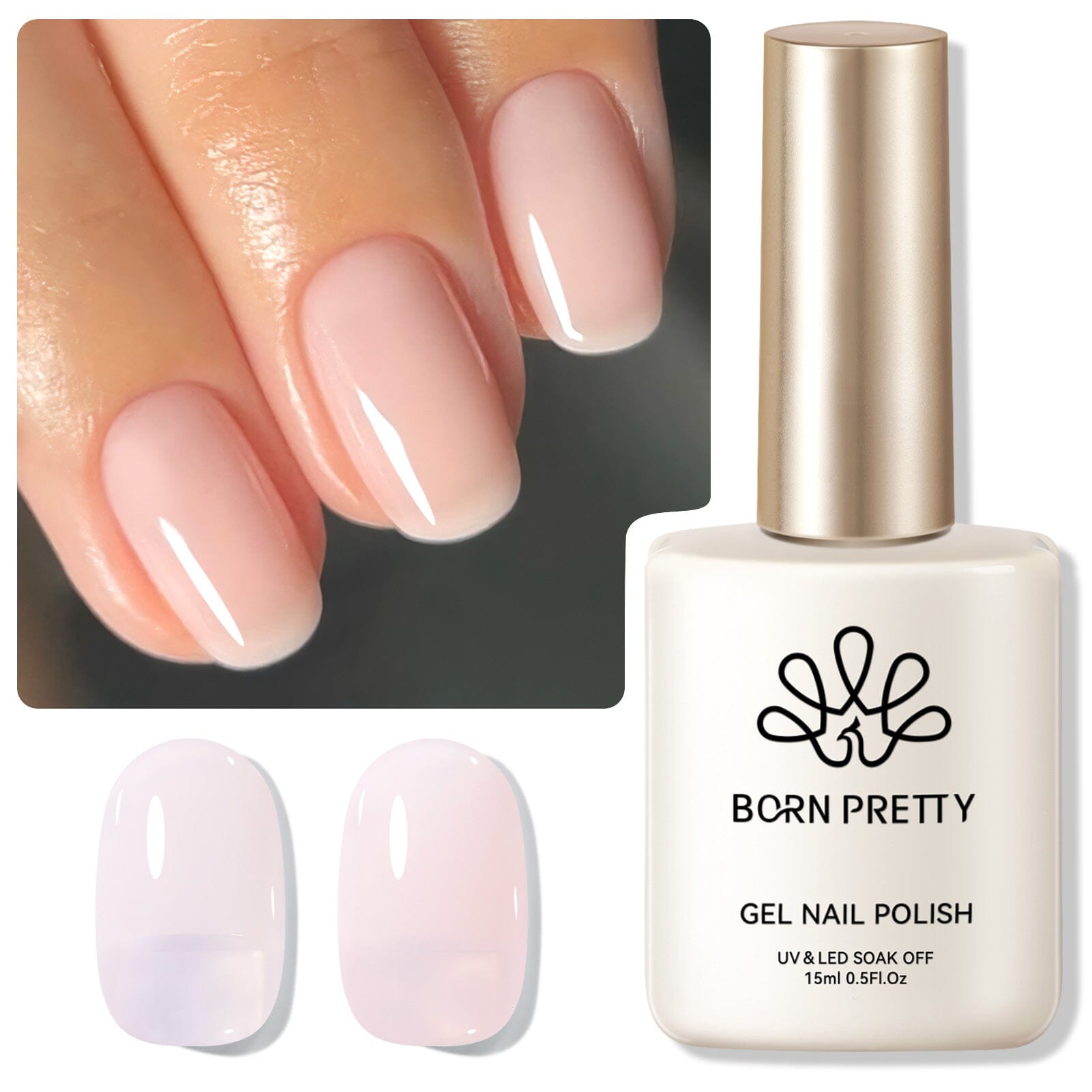 Pink Hema-Free Milky Jelly Gel Nail Polish #17 - 15ml Long Lasting Soak Off UV LED Gel Polish for Manicure & Pedicure - Perfect for Nail Salons, DIY Home Nail Art, and Special Occasions