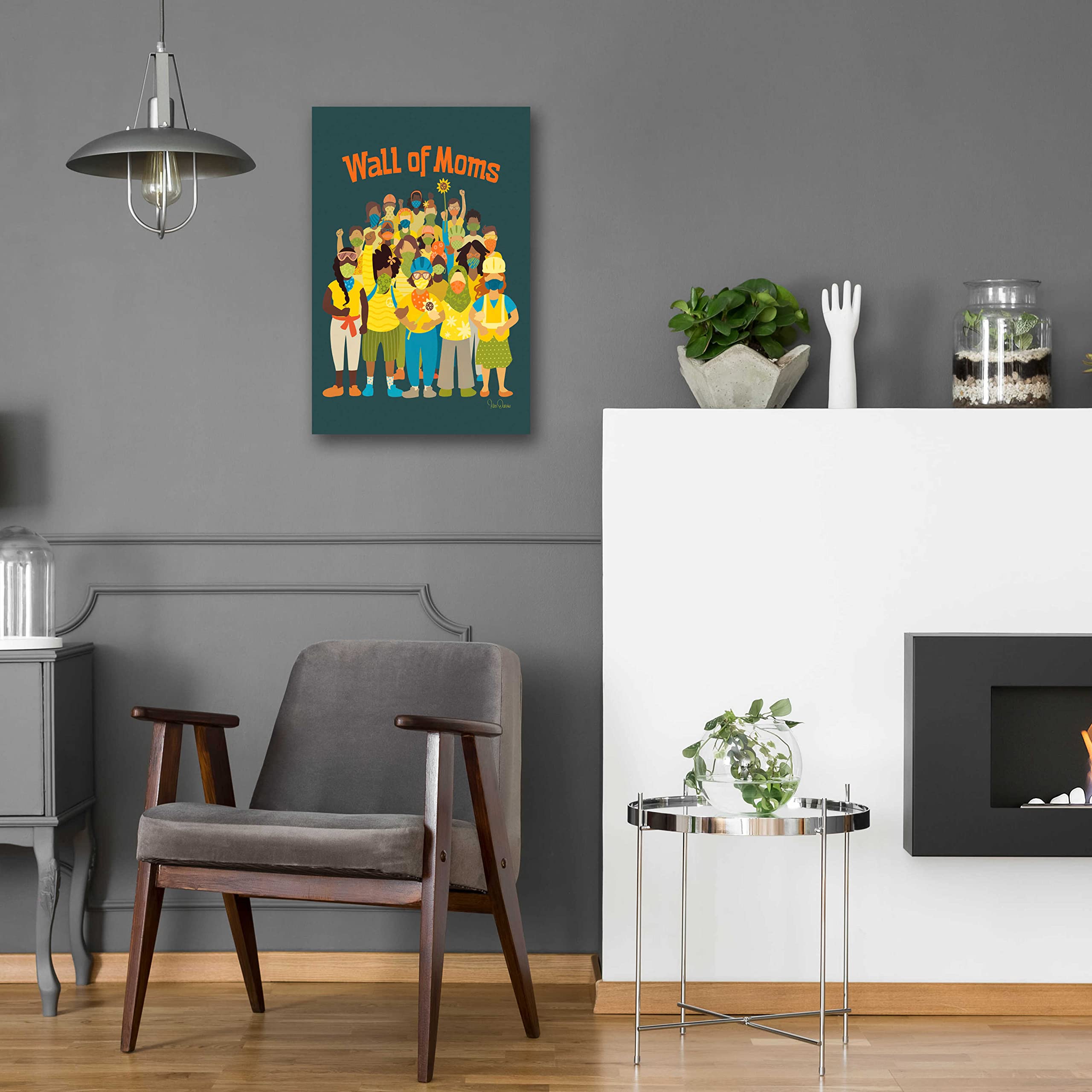 Epic Art 'Wall of Moms' by Kris Duran - 16x24 Inch Acrylic Glass Wall Decor - Modern Home & Office Wall Art for Living Room, Bedroom, or Gift