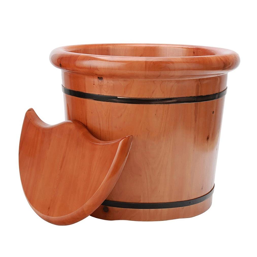 Wooden Foot Spa Bath Massager Bucket - Home Sauna Tub for Relaxation & Detox - Portable Foot Soaker with Aromatherapy for Stress Relief & Improved Circulation - Perfect for Home Spa, Yoga, and Post-Workout Recovery