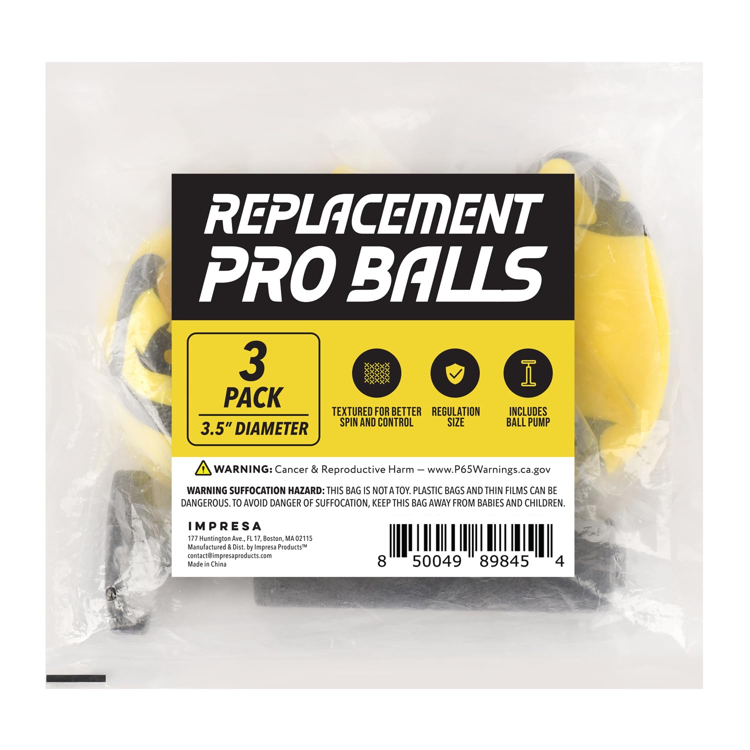 Regulation Replacement Balls [3 Pack] - Compatible with SpikeBall & SpikeBall Pro Set - Includes Pump - Outdoor Game Equipment for Beach, Backyard & Park Play