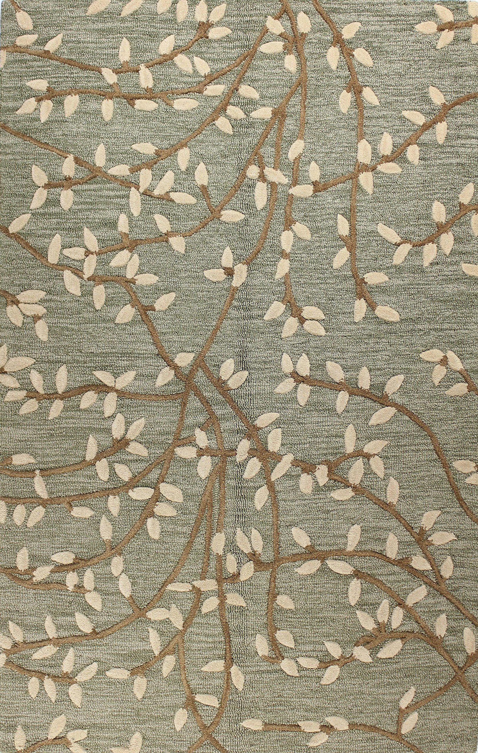 Bashian Collection Luxury Hand Tufted Wool & Viscose Area Rug - 6'x6' Light Green - Soft Living Room Rug, Entryway Runner, Bedroom Carpet for Home Decor & Interior Design