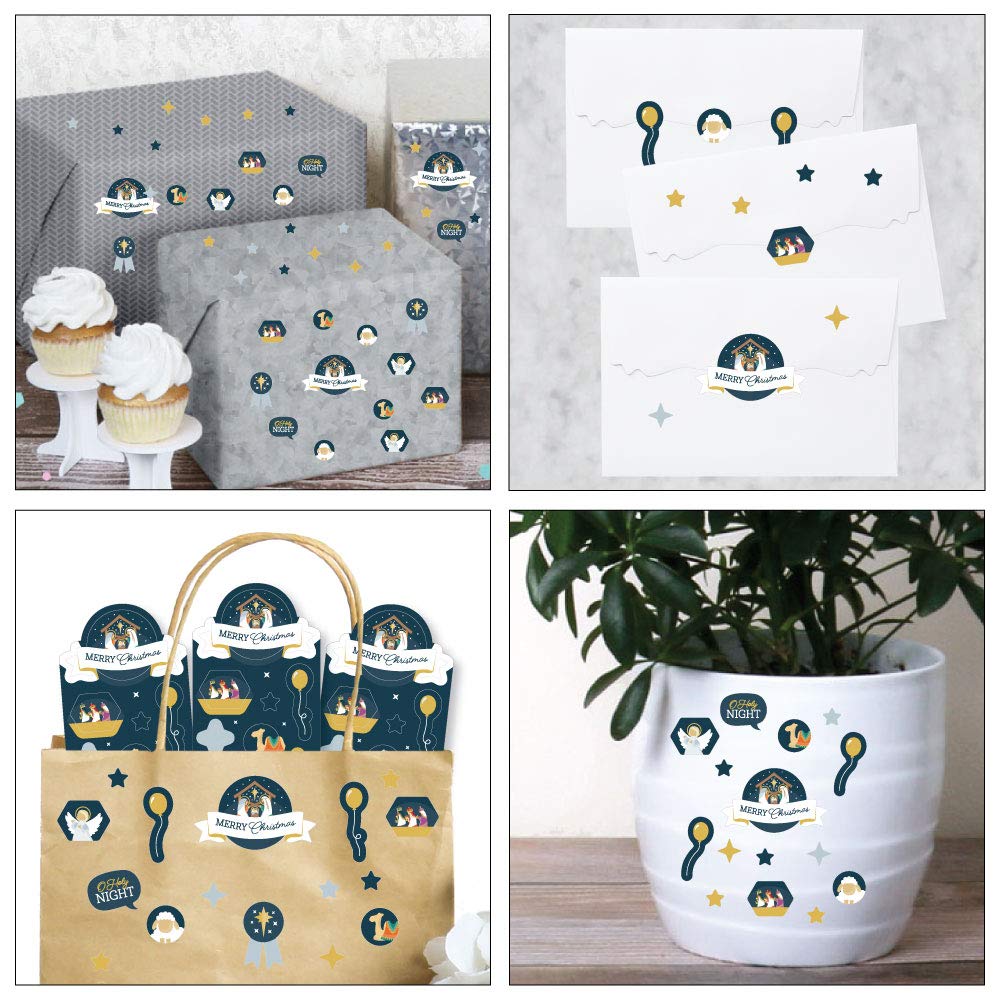 Holy Nativity Manger Scene Christmas Stickers for Kids - 16 Sheets (256 Stickers) - Religious Christmas Party Favors, Sunday School Activities & Holiday Crafts