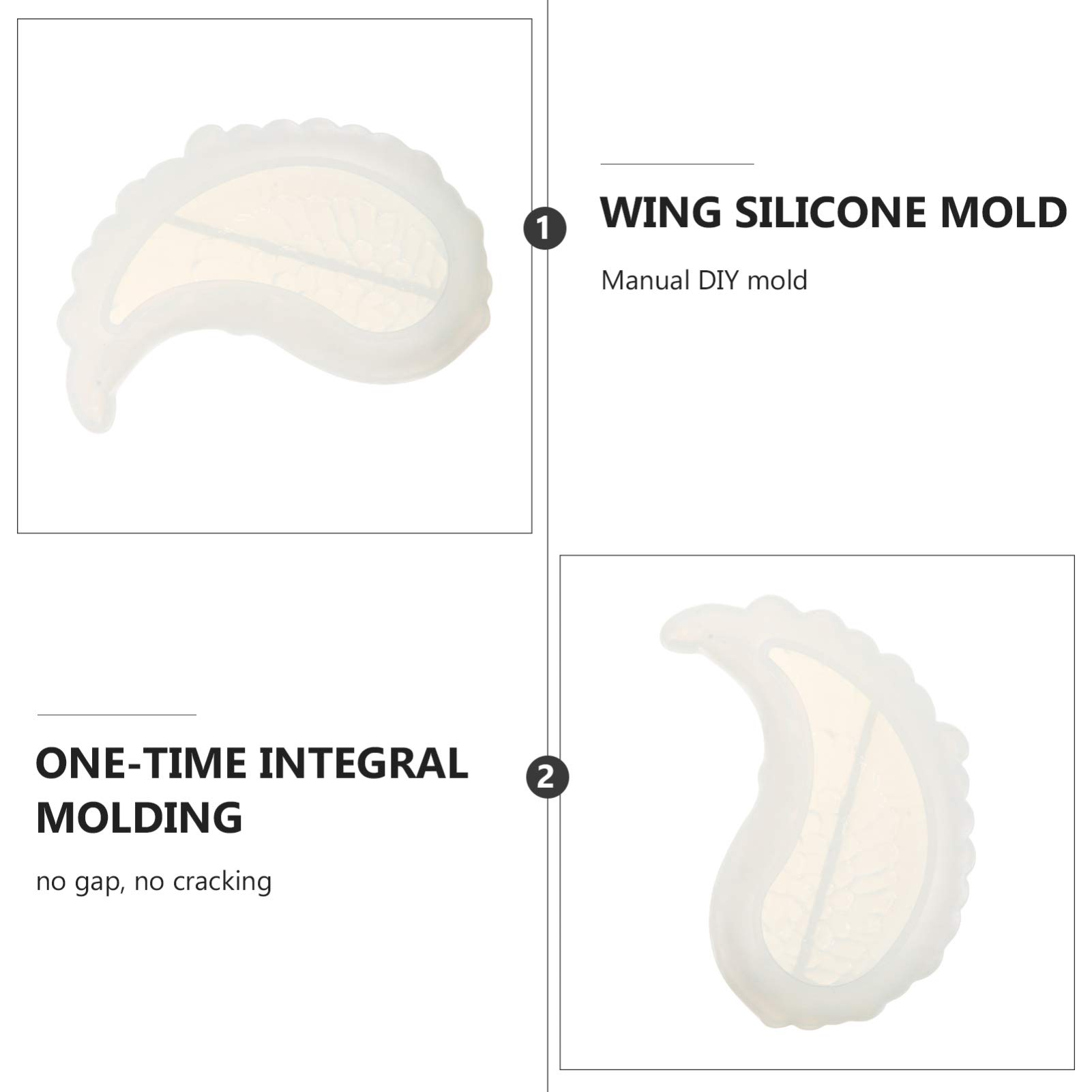 EXCEART 1 Pair Wing Silicone Mold for DIY Jewelry, Epoxy Resin, Chocolate & Cake Decorating - Perfect for Handmade Crafts, Wedding Cake Toppers, and Unique Gift Making