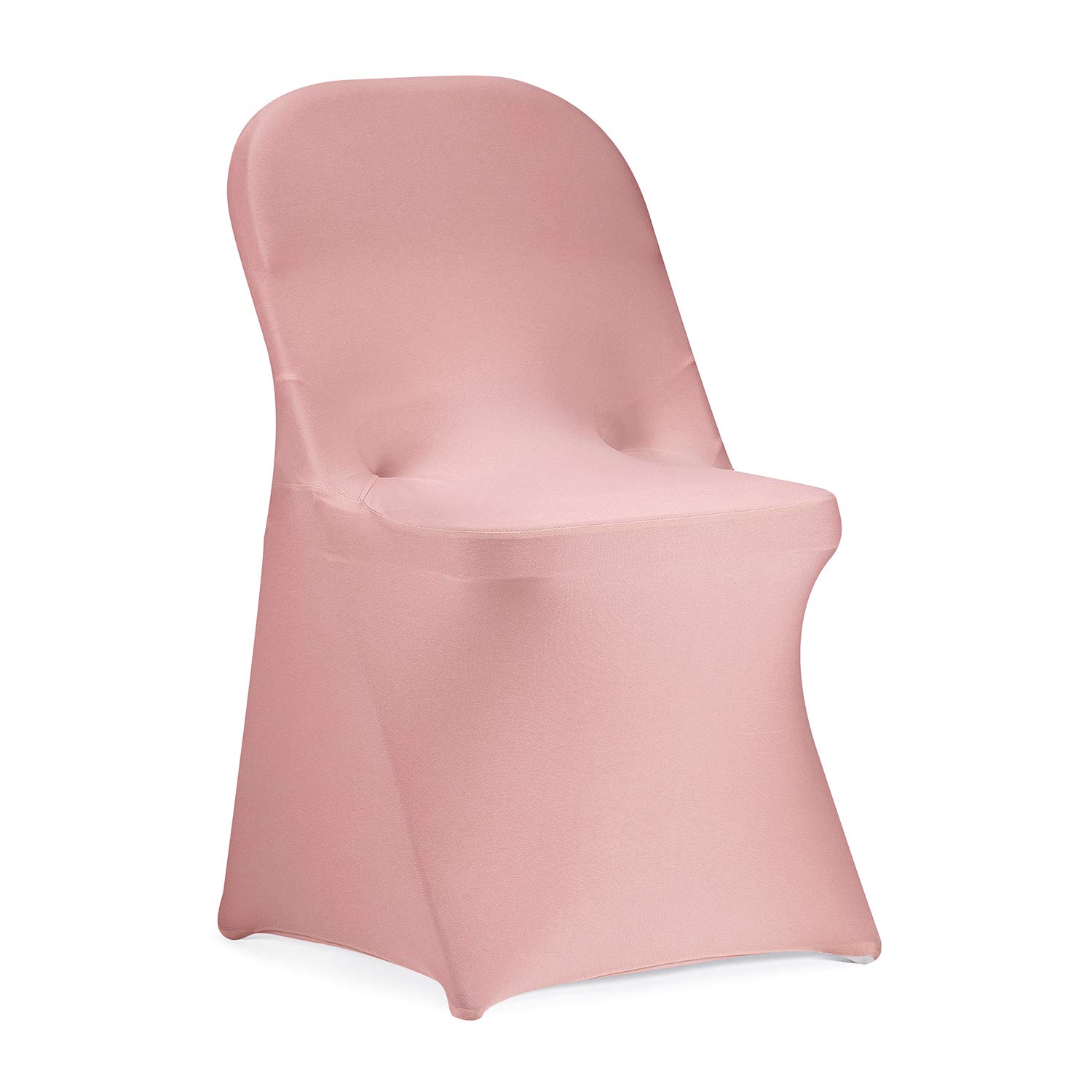 Peomeise Stretch Spandex Folding Chair Covers - 12 Pack Dusty Pink Elastic Banquet Chair Slipcovers for Wedding, Party, Dining & Special Events - Perfect for Indoor/Outdoor Decorations