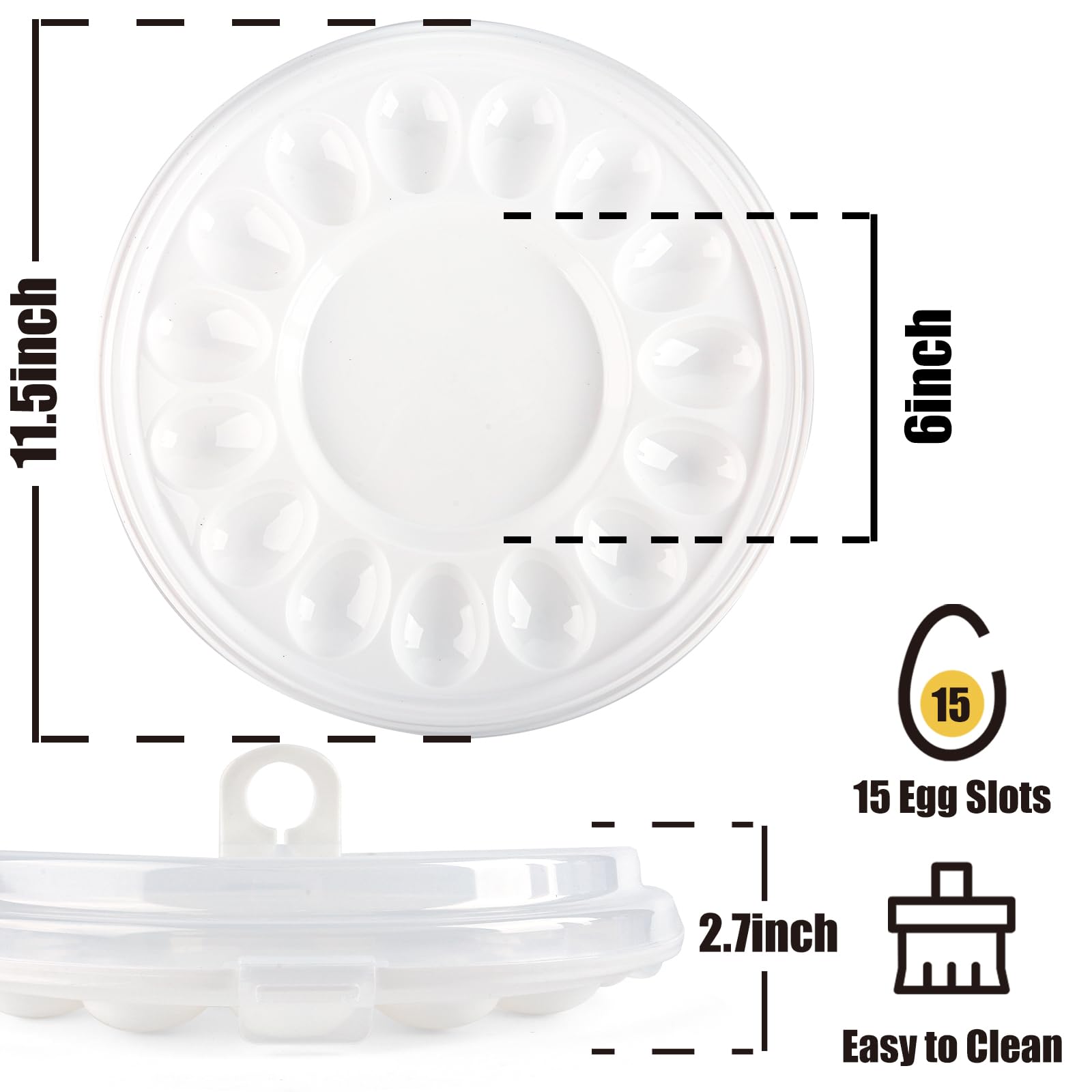 HANSGO Deviled Egg Platter with Lid - Portable Egg Tray Container for Party, Picnic, Home Kitchen & Refrigerator Storage | Perfect for Easter, Thanksgiving & Holiday Gatherings