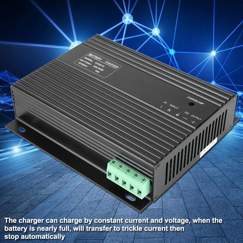12V/24V 10A Smart Generator Battery Charger for Cars, Trucks & Motorcycles - Automatic Genset Charger for Automotive, Marine & RV Batteries - Perfect for Emergency Power, Camping & Off-Grid Living