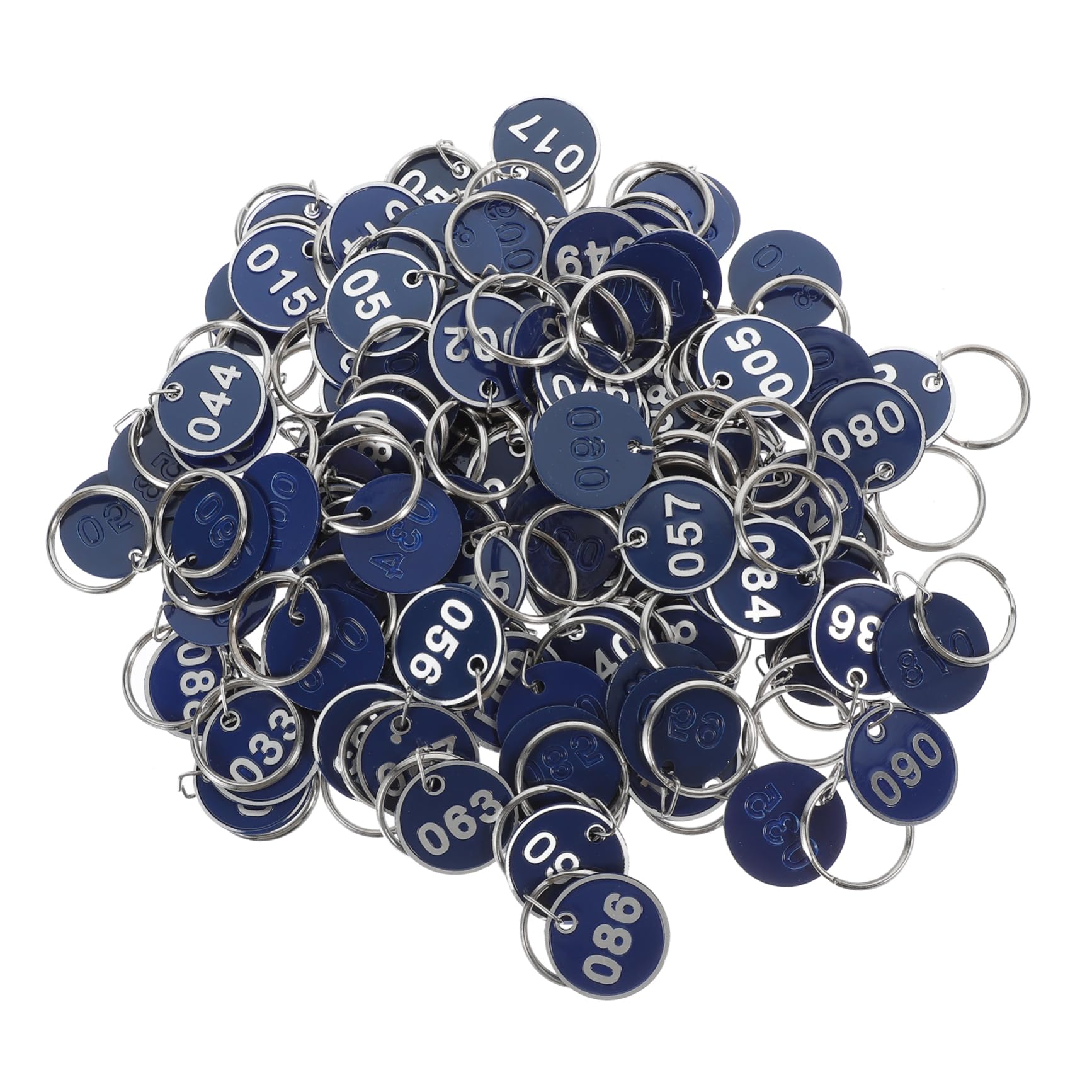 CATIEBYE 100pcs Aluminum Hotel Key Tags with Numbered Labels (1-100) - Durable Keychain Tags for Hotels, Resorts, Apartments & Office Organization
