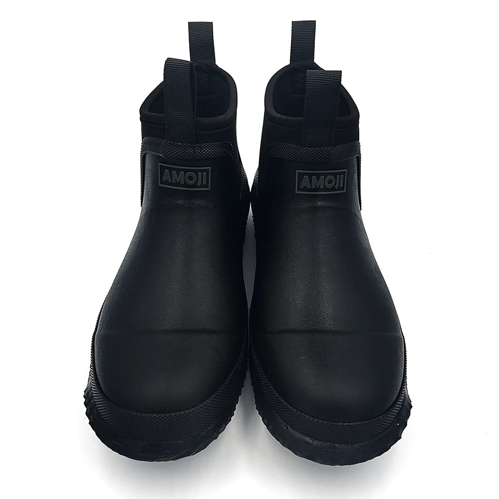 Amoji Men's Waterproof Rubber Rain Boots - Non-Slip Fishing & Deck Shoes for Outdoor Work, Hiking & Gardening (KL1000) - Ideal for Wet Weather, Yard Work & Outdoor Adventures