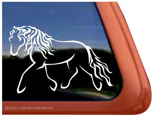 Premium Friesian Horse Vinyl Window Decal Sticker - Elegant Equestrian Design for Car, Home & Office Decor - Perfect for Horse Lovers & Equestrian Enthusiasts