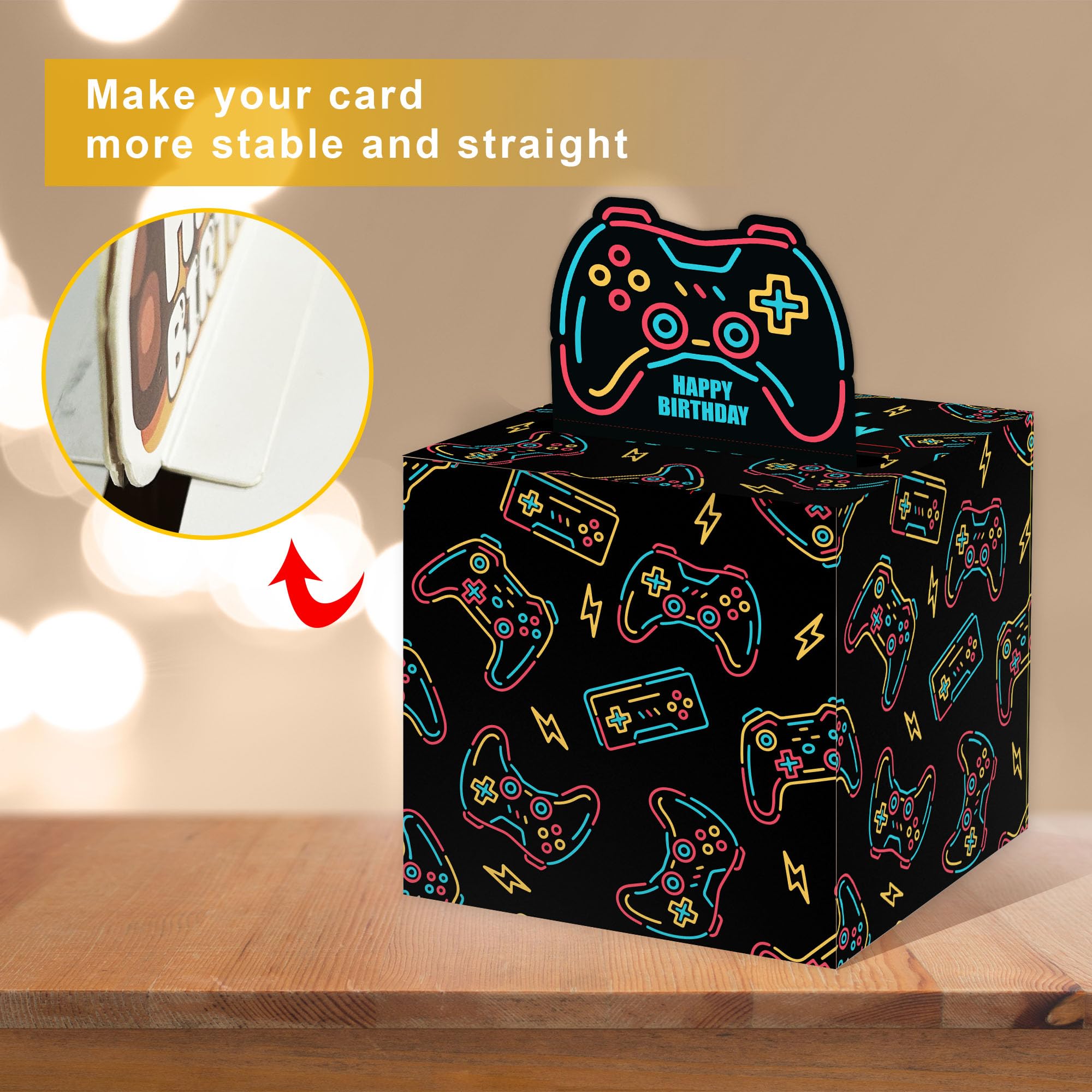 AZBUK Gamer Birthday Money Gift Box - Pull Out Cash Surprise Box for Teens & Friends - Neon Design Birthday Present for Gaming Enthusiasts | Perfect for Parties, Gifts & Special Occasions