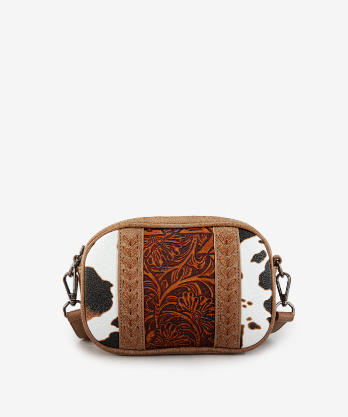 Montana West Genuine Leather Tooled Whipstitch Crossbody Bag for Women - Stylish & Durable Everyday Purse for Work, Travel & Shopping