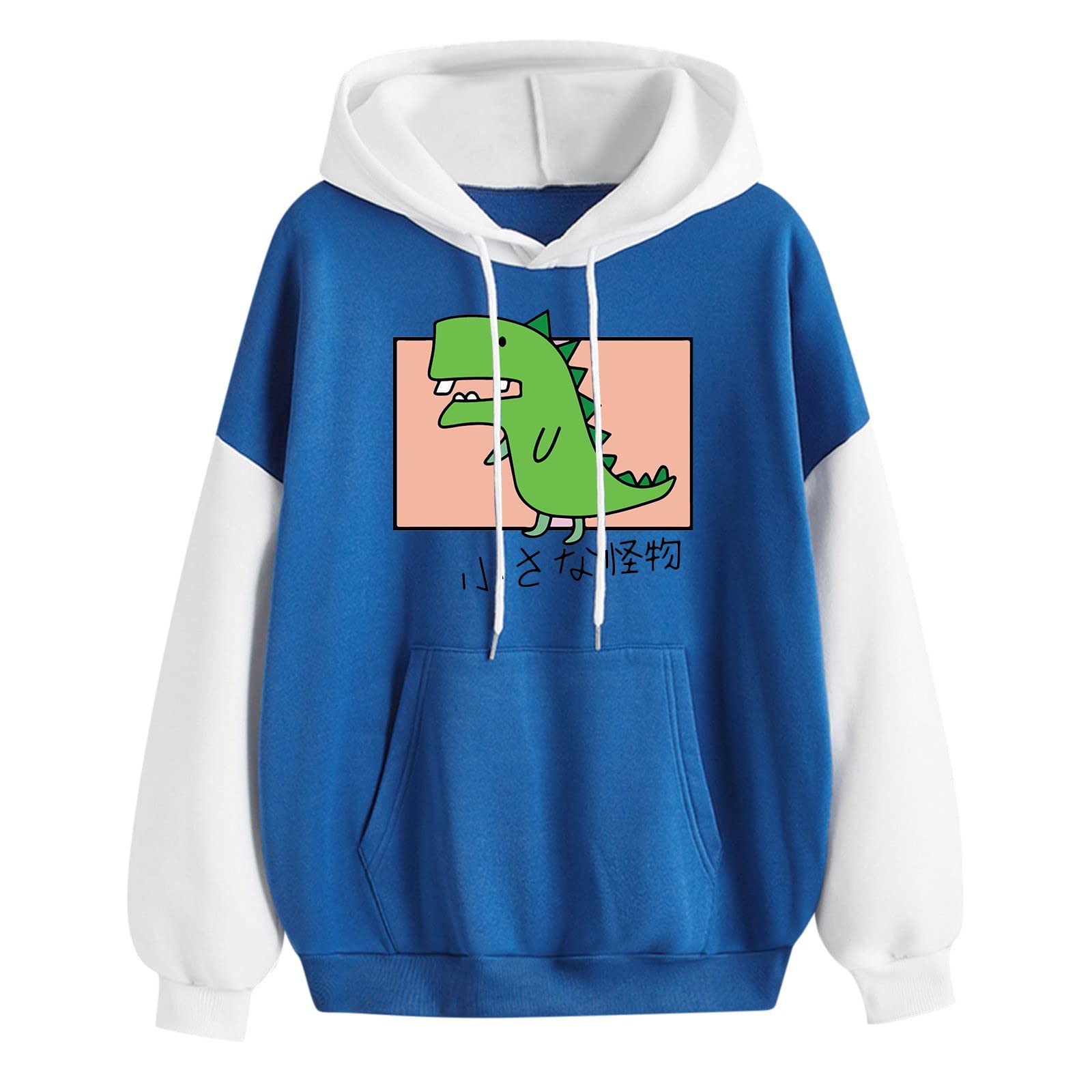 Women's Casual Long Sleeve Dinosaur Print Hoodie - Cute Pullover Sweatshirt with Drawstring for Women | Perfect for Everyday Wear, Outdoor Activities & Lounge Comfort
