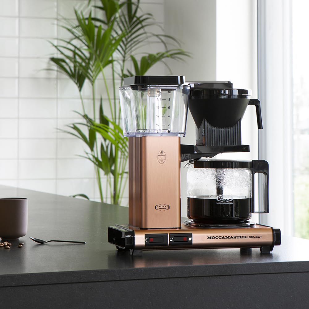 Moccamaster KBG Select Coffee Maker - 1.25L Copper Drip Filter Coffee Machine for Home & Office Brewing | Perfect for Breakfast, Meetings & Entertaining Guests