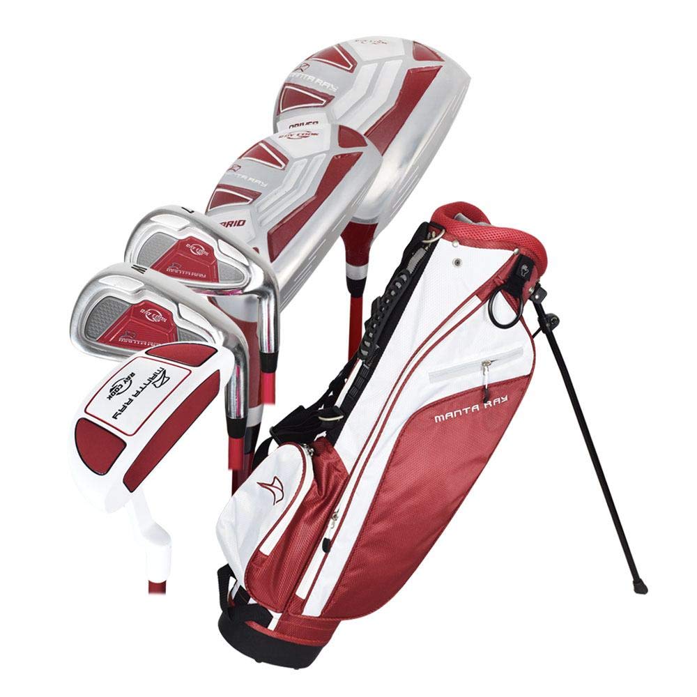 Ray Cook Manta Ray 8 Piece Junior Golf Club Set with Carry Bag for Kids Ages 9-12 | Premium Lightweight Clubs for Junior Golfers | Perfect for Practice, Tournaments & Junior Golf Courses