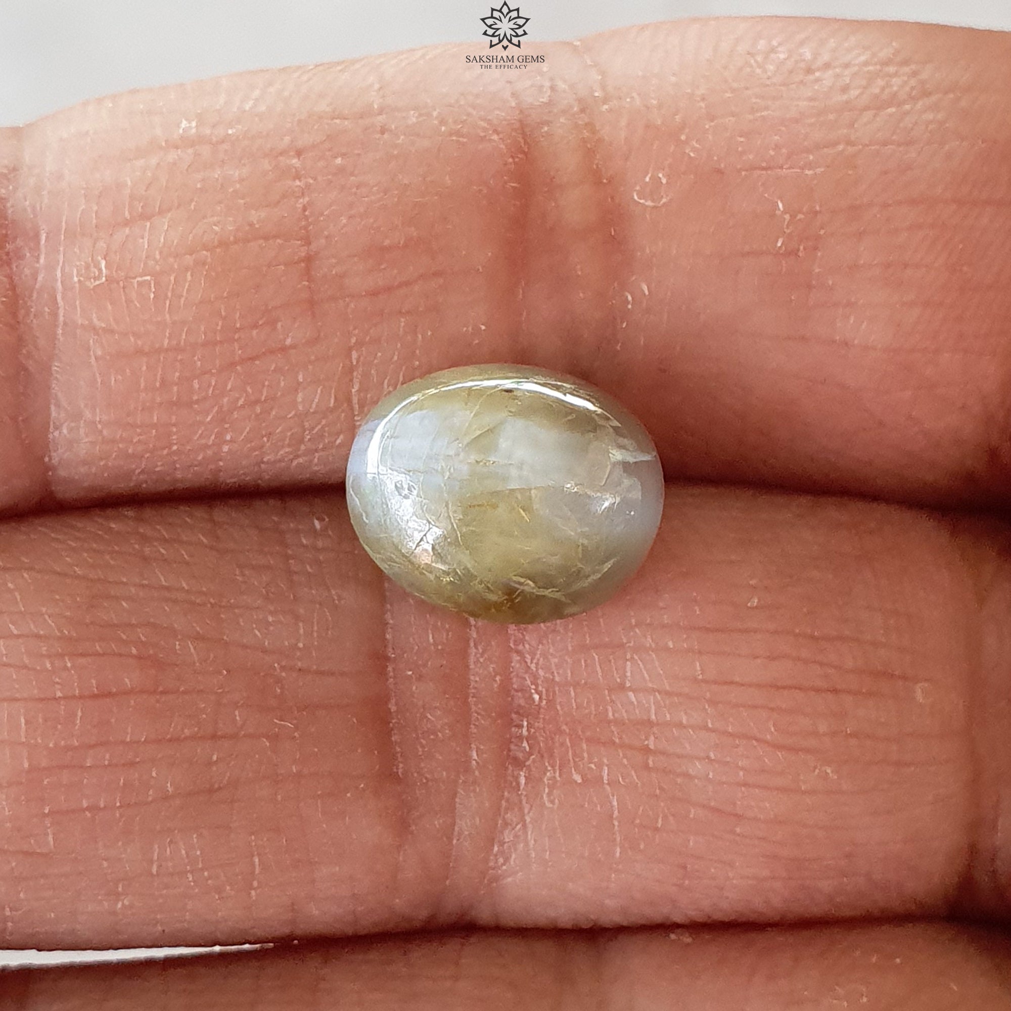 Natural Untreated Chrysoberyl Cat's Eye Gemstone Cabochon - Oval Shape for Jewelry Making (Rings, Pendants & Earrings) - Unheated Healing Stone for Energy Balance & Protection