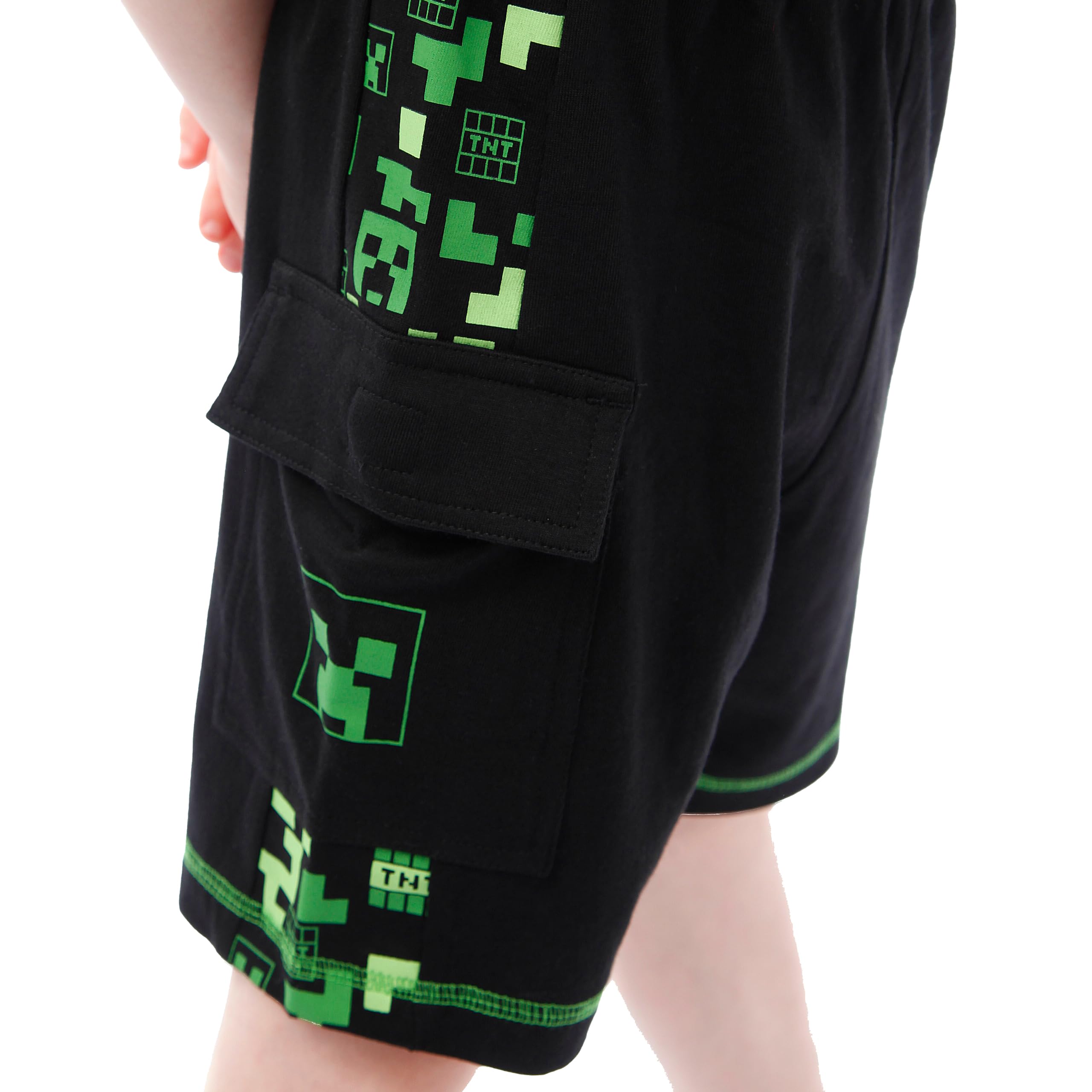 Minecraft Creeper T-Shirt & Shorts Set for Boys - Summer Gaming Outfits