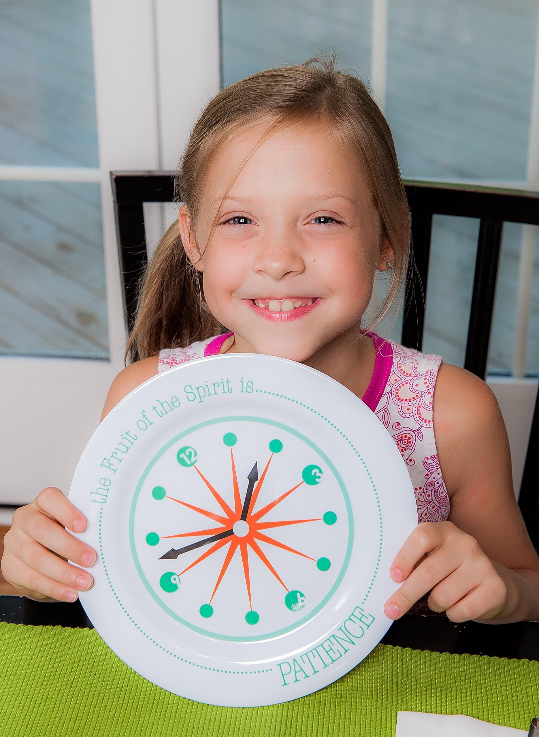Fruit-Themed Kids Plate - Patience The Fruit of The Spirit - Fun & Educational Tableware for Christian Families - Perfect for Sunday School, Bible Study & Family Meals