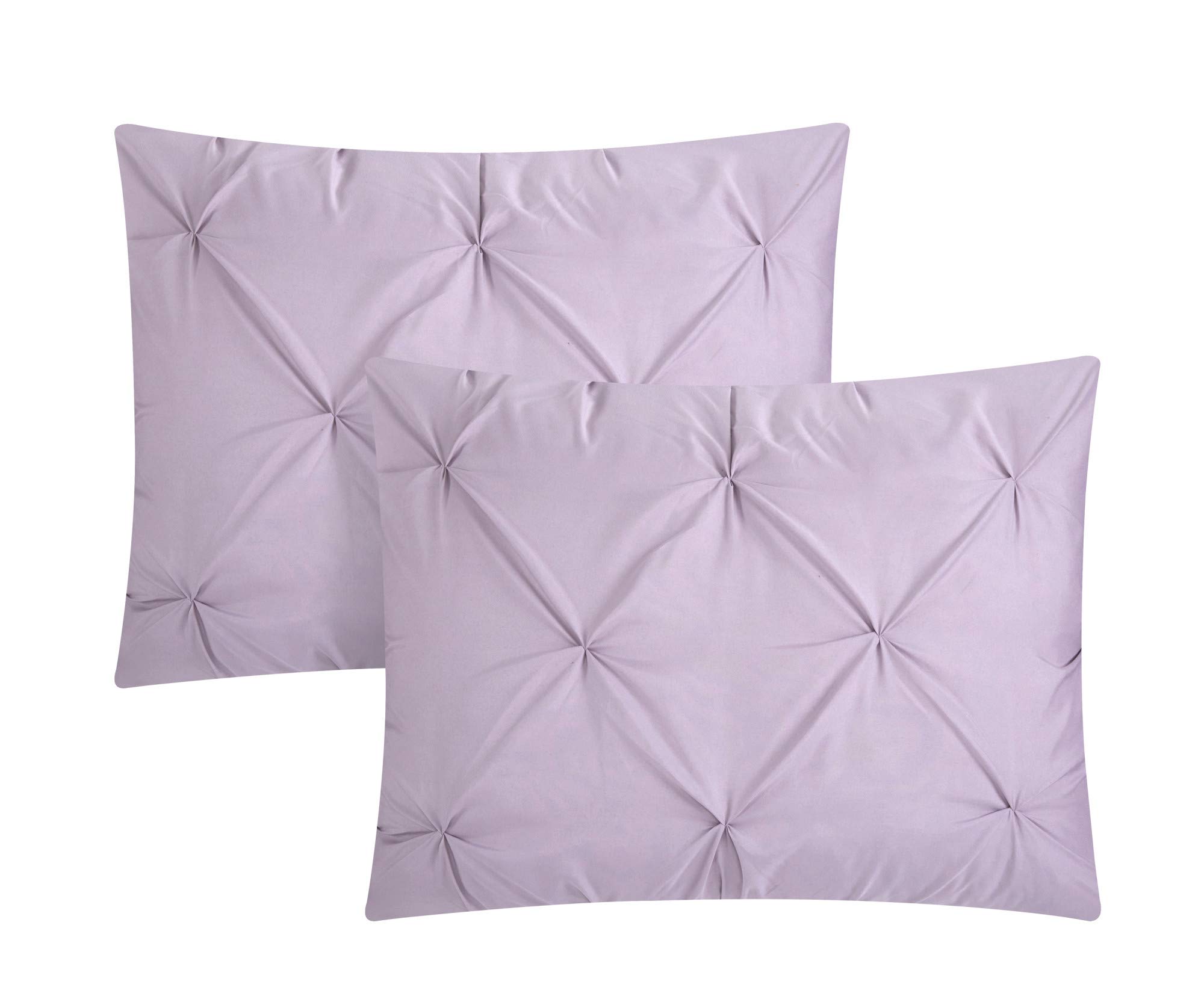Chic Home Hannah 10-Piece Comforter Set - Queen Size Lavender Pinch Pleated Ruffled Pintuck Bedding with Sheet Set & Decorative Pillow Shams | Complete Bed in a Bag for Luxurious Bedroom Decor