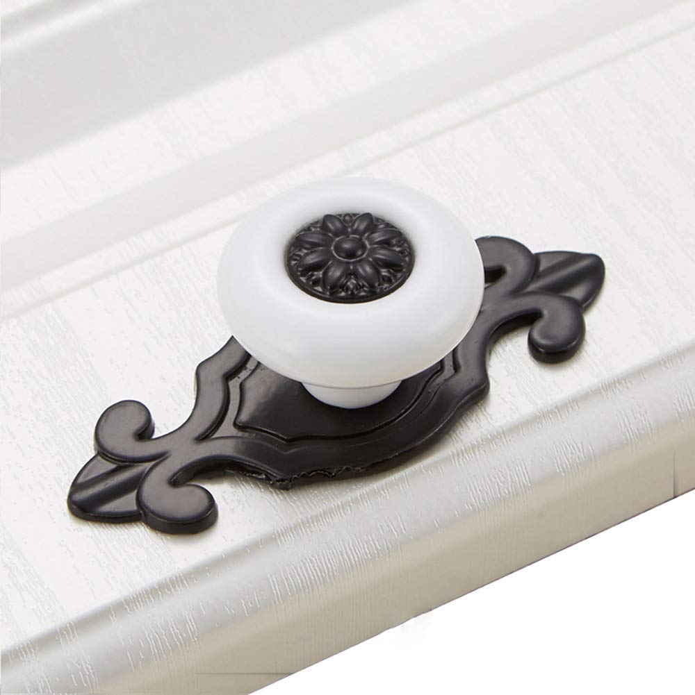 5-Piece Ceramic Cabinet Knobs with Screws - 32mm Drawer Pulls Handles for Kitchen, Cupboard, Dresser, Bookcase & Wardrobe - Durable Black & White Knob Set for Home & Office Furniture Upgrade