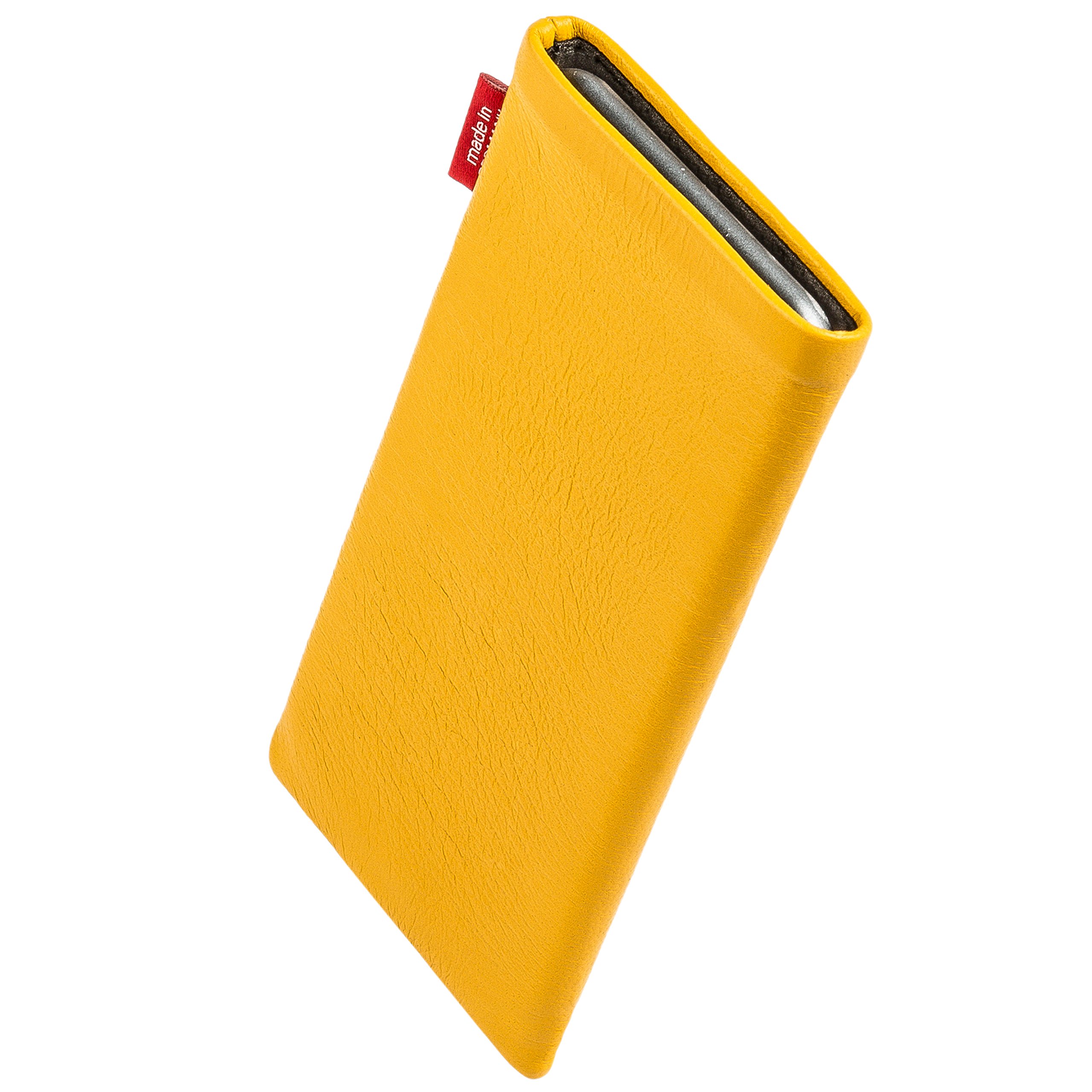 Premium Yellow Custom Tailored Sleeve for Huawei Mate 10 Pro | German-Made Nappa Leather Pouch Case with Microfiber Lining | Perfect for Business Travel, Daily Commute & Display Protection